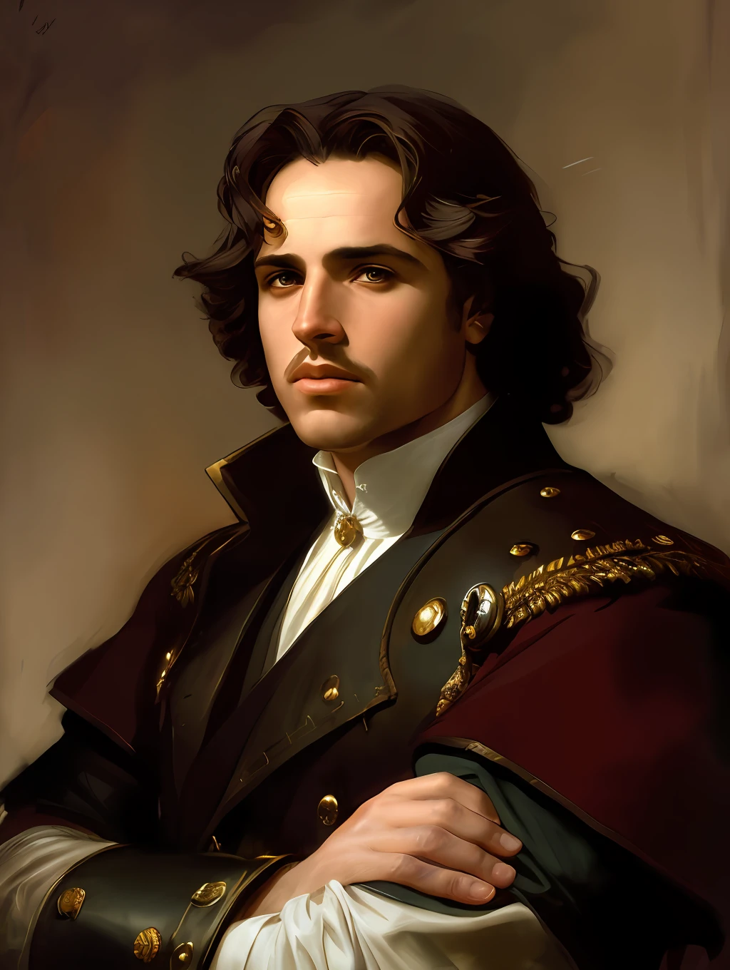 (Masterpiece) Marlon Brando as an insanely handsome middle-age man, red skin, black short messy hair, hazel eyes, perfect face, extremely handsome man, big Greek nose, nice lips, biblical, gospel, digital painting, watercolor painting oil, painterly, by Jeremy Lipking, by Antonio J. Manzanedo, Alphonse Mucha, Fuller Graves, Bartolome Esteban Murillo, JC Leyendecker, Craig Mullins, Peter Paul Rubens Detailed Painting, CGSetivity, ArtStation HD, High Detail, Photorealism, Concept Art, ArtStation HD, official art, trend in the artstation, 8k.
