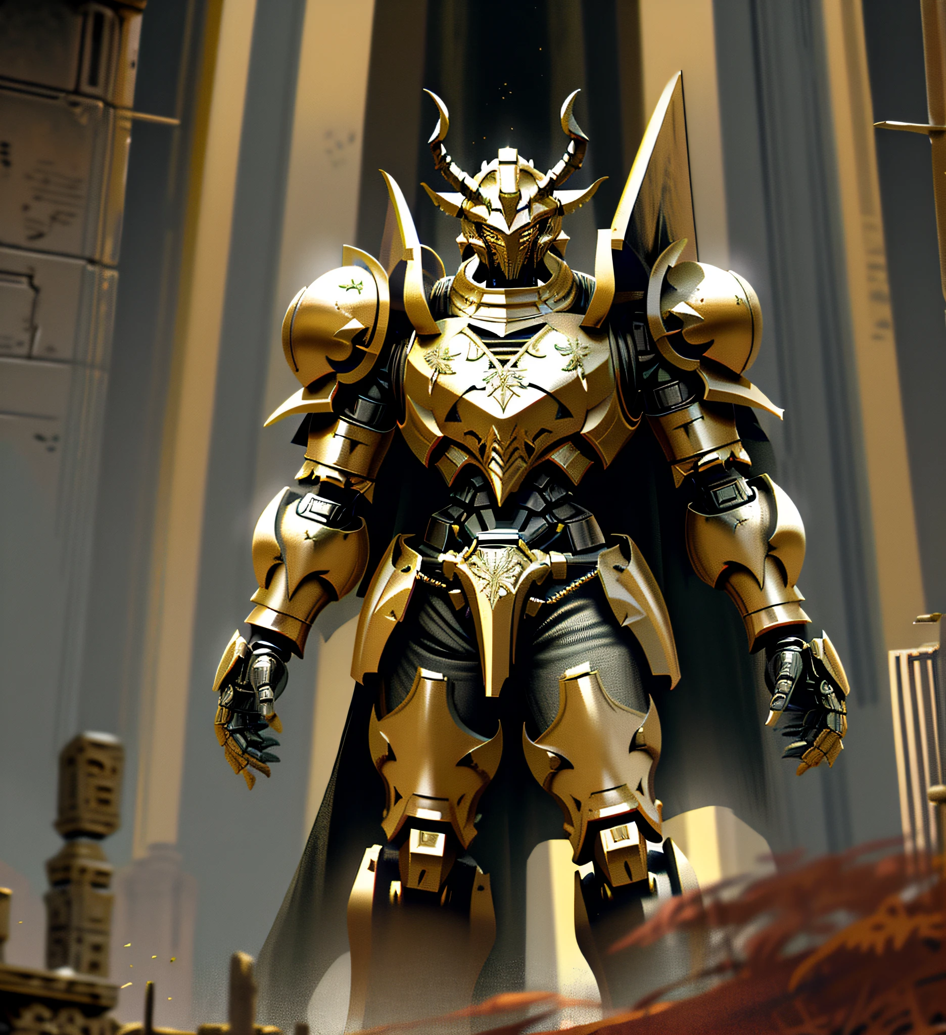 Sturdy armour, old, 90, Inorganic giants, golems, fantasy, super robots, horns, ancient civilisations,