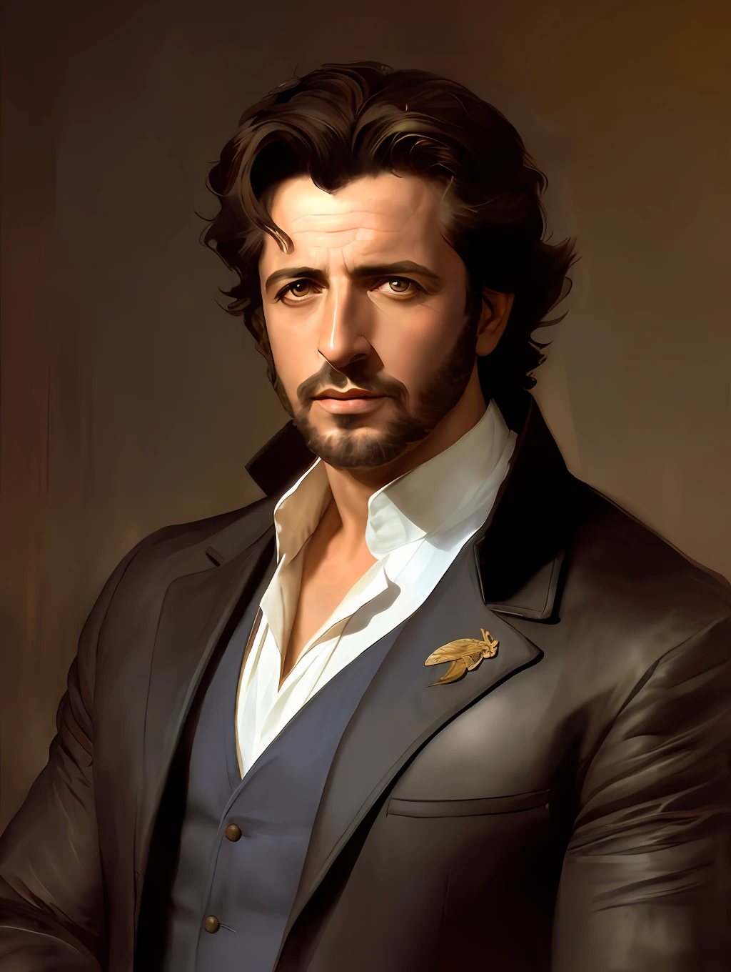 (Masterpiece) Jean-Paul Belmondo as an insanely handsome middle-age man, red skin, black short messy hair, hazel eyes, perfect face, extremely handsome man, big Greek nose, nice lips, biblical, gospel, digital painting, watercolor painting oil, painterly, by Jeremy Lipking, by Antonio J. Manzanedo, Alphonse Mucha, Fuller Graves, Bartolome Esteban Murillo, JC Leyendecker, Craig Mullins, Peter Paul Rubens Detailed Painting, CGSetivity, ArtStation HD, High Detail, Photorealism, Concept Art, ArtStation HD, official art, trend in the artstation, 8k.