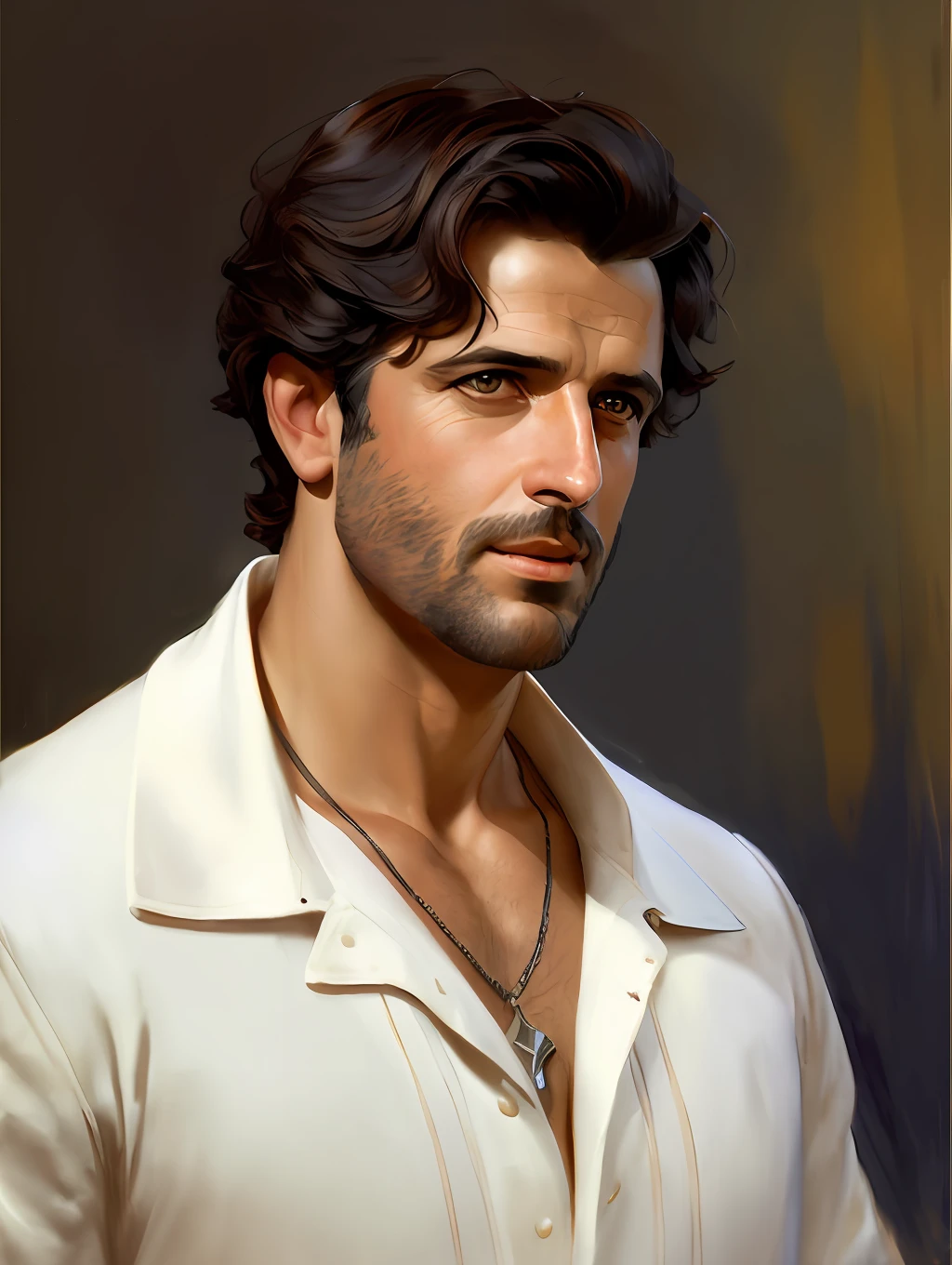 (Masterpiece) Jean-Paul Belmondo as an insanely handsome middle-age man, red skin, black short messy hair, hazel eyes, perfect face, extremely handsome man, big Greek nose, nice lips, biblical, gospel, digital painting, watercolor painting oil, painterly, by Jeremy Lipking, by Antonio J. Manzanedo, Alphonse Mucha, Fuller Graves, Bartolome Esteban Murillo, JC Leyendecker, Craig Mullins, Peter Paul Rubens Detailed Painting, CGSetivity, ArtStation HD, High Detail, Photorealism, Concept Art, ArtStation HD, official art, trend in the artstation, 8k.