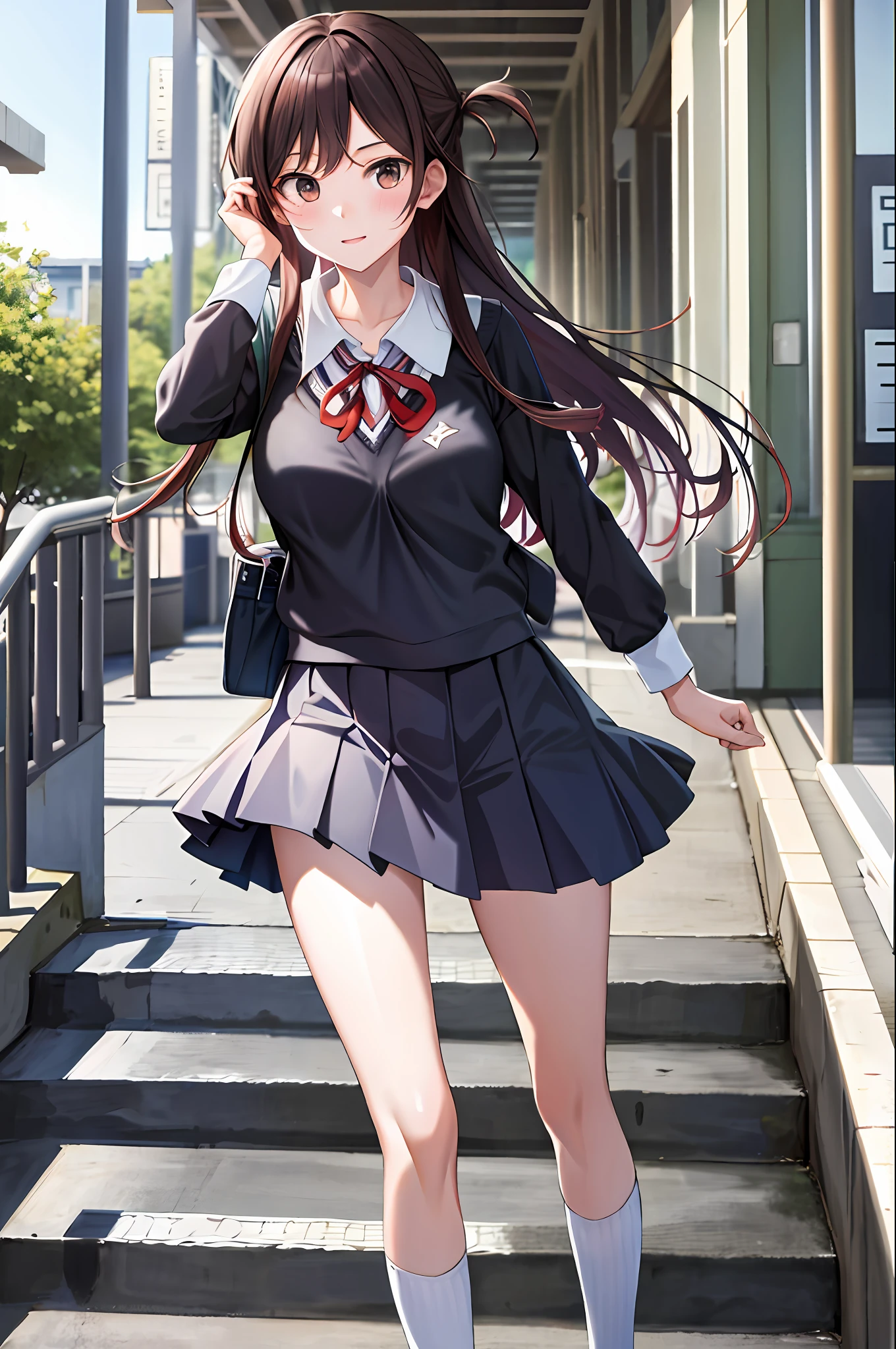 masterpiece, best quality, hi-res,school uniform, school