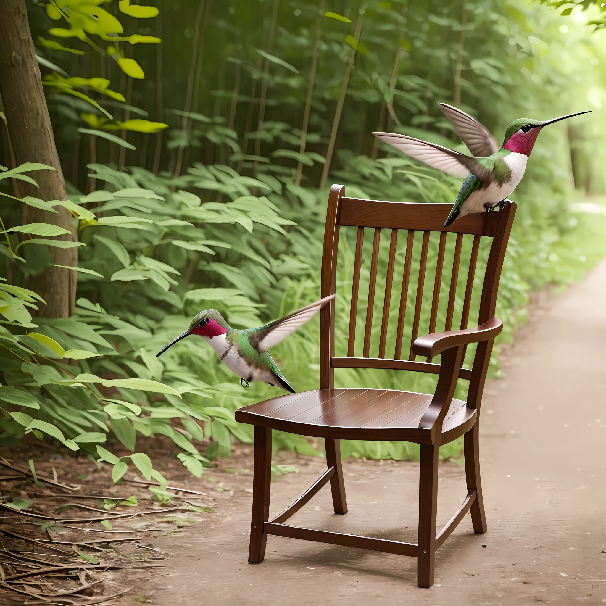 hummingbird pushing a chair. --auto --s2