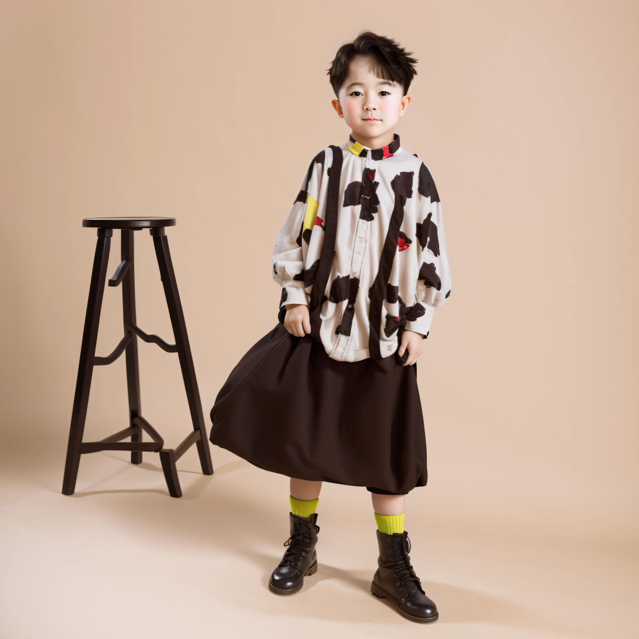 A little boy, extremely fine RAW photos, realistic, (brunet) bright colors (best quality) --v 6