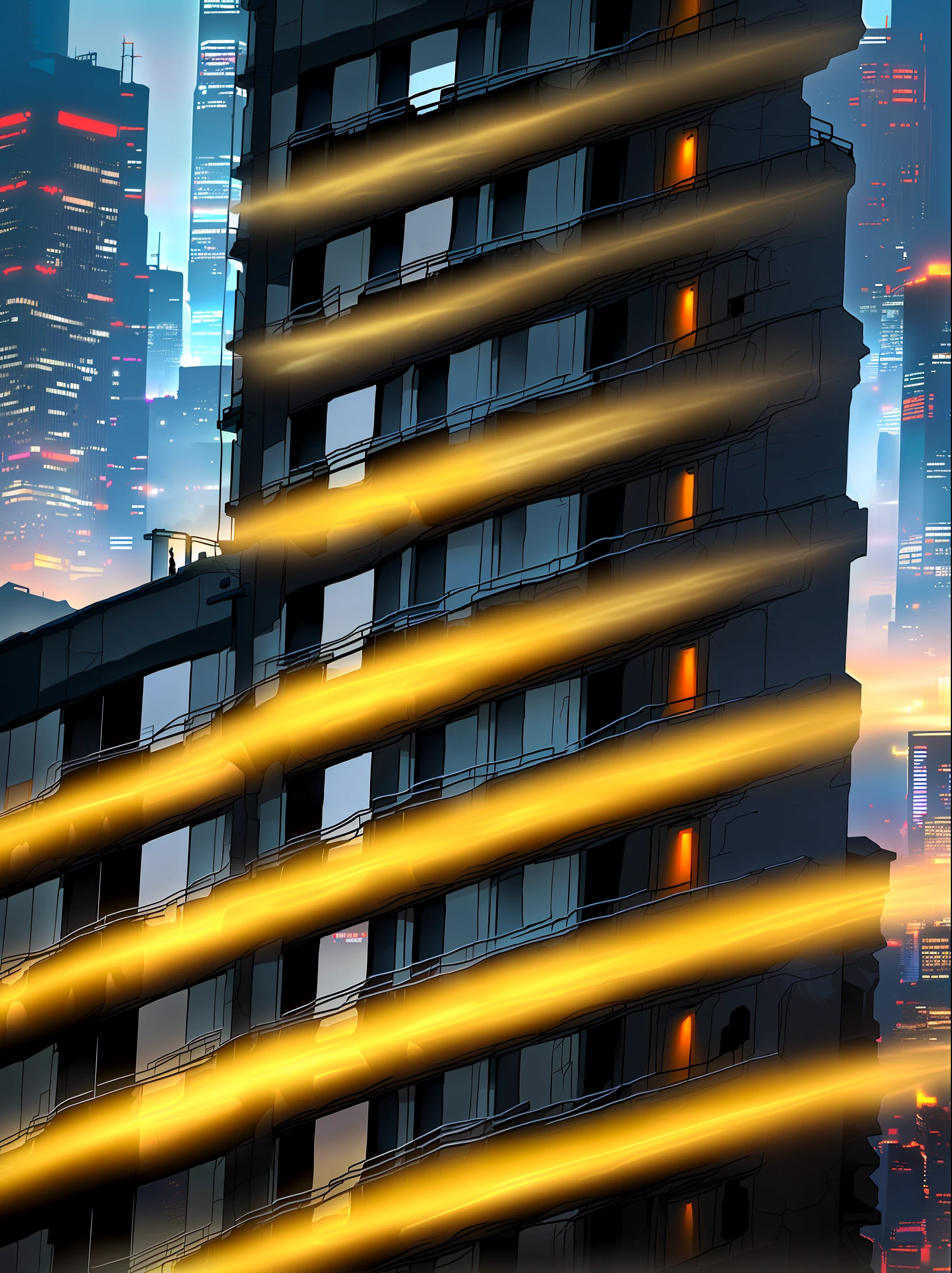 In this striking and realistic image, we see the metropolis bathed in a mixture of moonlight and the faint glow of city lights. Standing on the edge of a towering skyscraper, we are introduced to the enigmatic "Pipe Hero" — the guardian of this sprawling urban landscape. The Pipe Hero is depicted as a vigilant figure, exuding strength, determination, and an unwavering sense of justice.

The Pipe Hero dons a sleek, form-fitting suit that blends seamlessly with the urban environment. The suit, predominantly charcoal black, is adorned with accents of metallic silver, reminiscent of industrial pipes, symbolizing the hero's connection to the city's infrastructure. The costume exhibits a blend of functionality and style, with reinforced armor plating protecting vital areas while maintaining agility and ease of movement.

The hero's face remains concealed behind a state-of-the-art helmet equipped with a cutting-edge heads-up display. The visor, tinged with a subtle blue glow, amplifies the hero's senses and provides real-time information on potential threats and emergencies. The hero's expression is resolute, reflecting an unwavering commitment to the safety and well-being of the city's inhabitants.

At the Pipe Hero's side, a pair of intricate gauntlets are equipped with advanced grappling mechanisms. These tools grant the hero unparalleled mobility, allowing them to swing across vast distances, effortlessly traversing the cityscape in their quest to maintain law and order. These gauntlets also serve as a symbol of the hero's adaptability and resourcefulness, their many components hinting at a vast array of capabilities.

In the background, the sprawling cityscape stretches as far as the eye can see, a testament to the hero's tireless efforts. Skyscrapers pierce the sky, adorned with glowing neon signs that reflect the vibrant pulse of urban life. Streets teem with activity, a stark contrast to the tranquility of the elevated perch from which the Pipe Hero watches over th