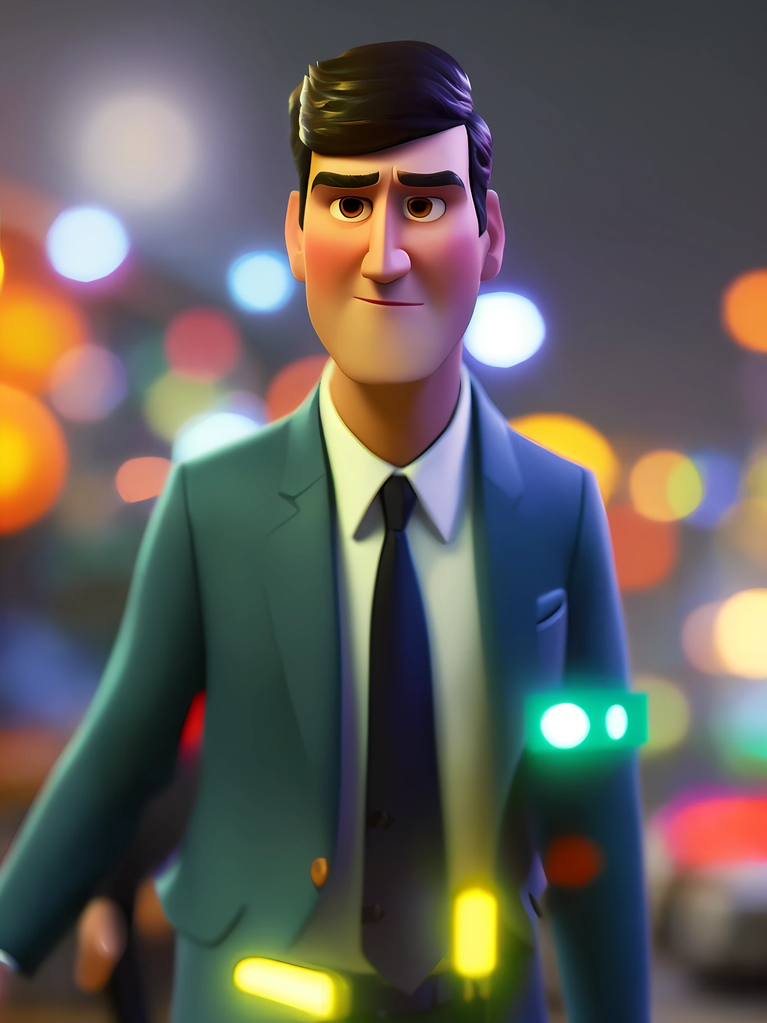 Businessman, (pixar style) (masterpiece:1.2) (bokeh) (best quality) (detailed skin) (detailed texture) (8k) (claymation) (cinematic lighting) (sharp focus
