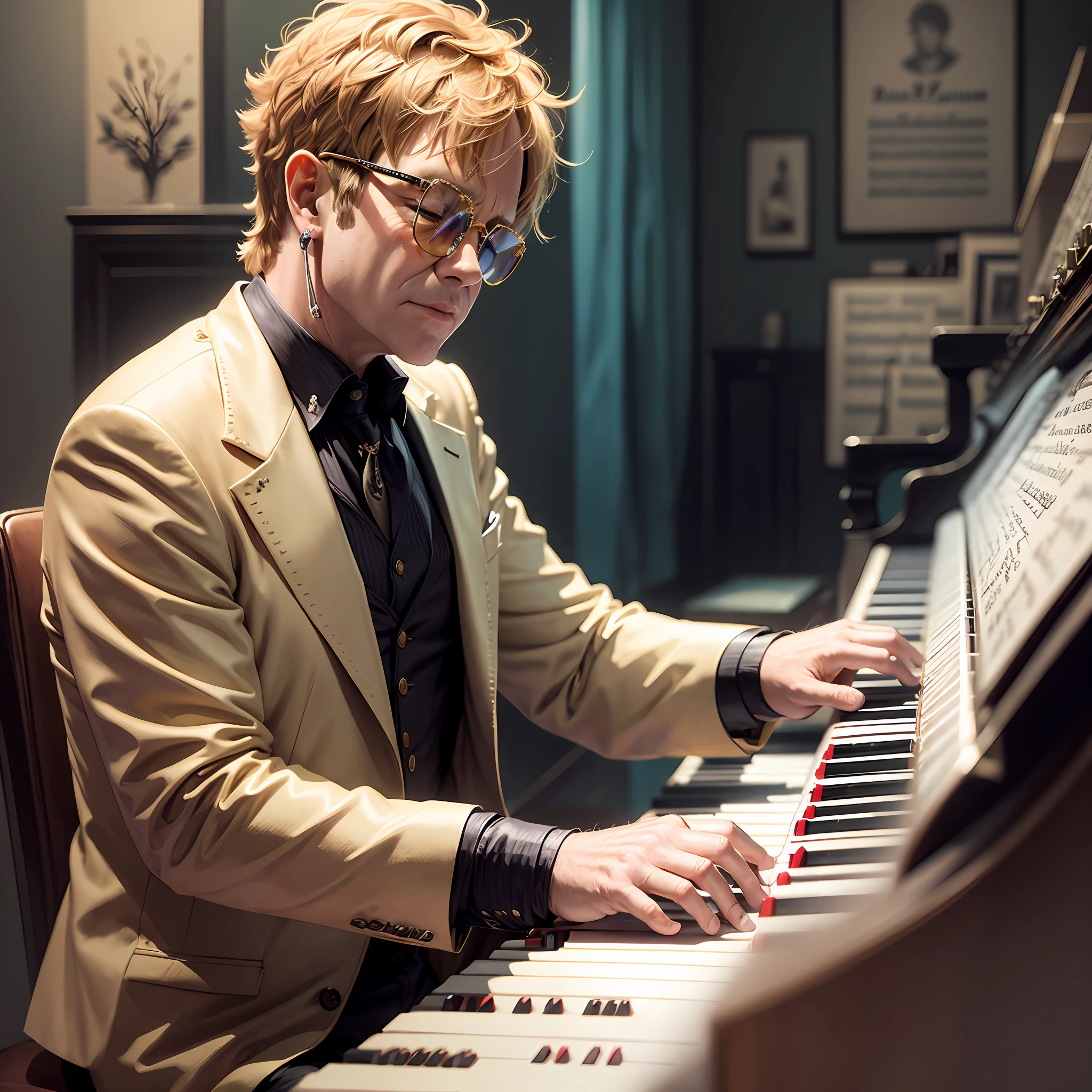 Illustrative image of Elton John playing the piano --auto --s2