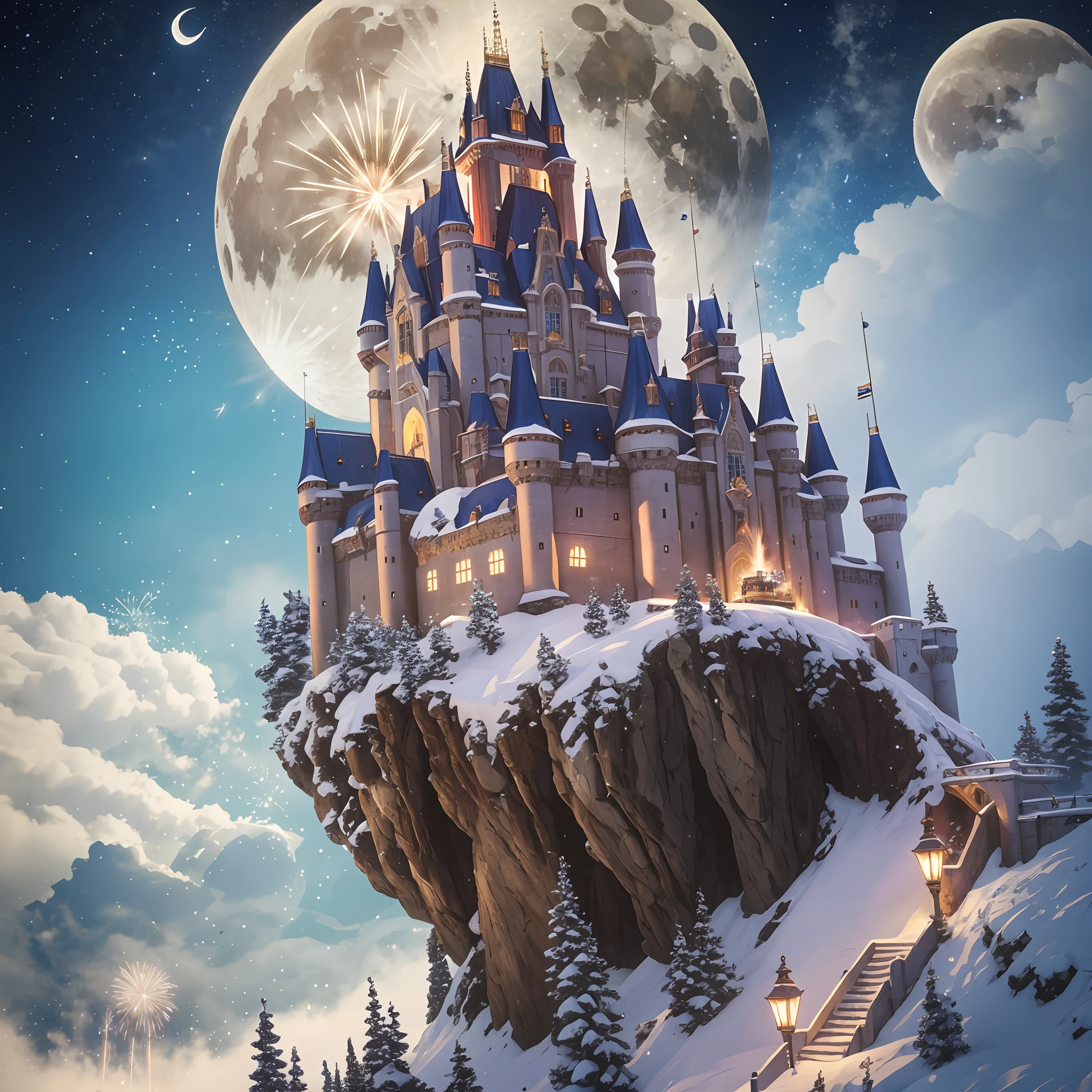 Boys, Snowy, Secluded, Fireworks, Castle, Moon, Killing, --auto --s2