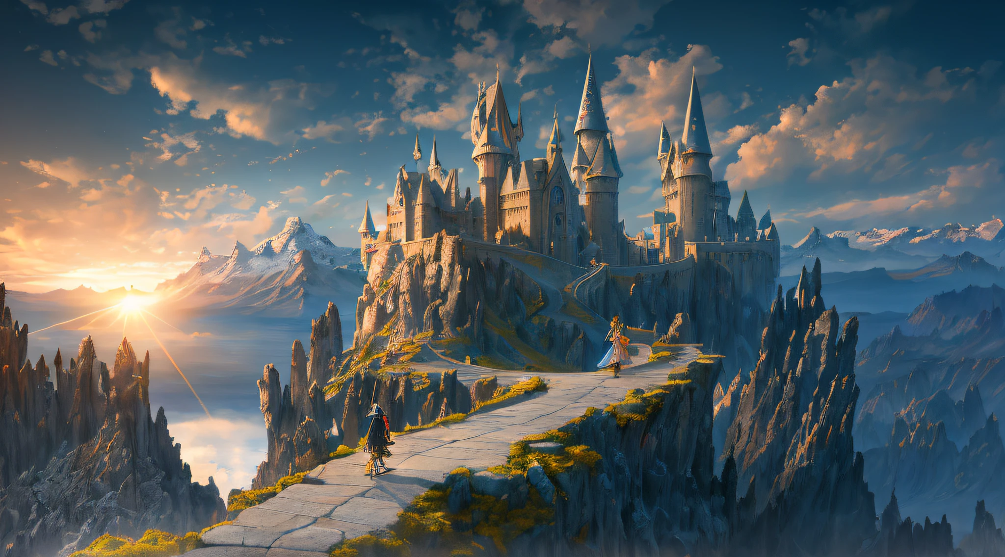 ((masterpiece)), best quality, high quality, ((8k wallpaper of extremely detailed CG unit)), (fantasy), A magical place a girl riding a dragon, magic movie style, harry potter movie style, visualization on the highest mountain, Mono Lake, 3D digital paintings, award-winning photography, Bokeh, depth of field, HDR, flower, chromatic aberration, Photorealistic, extremely detailed, trend in artstation, trend in CGsociety, intricate, high detail, dramatic, art in the middle of the journey