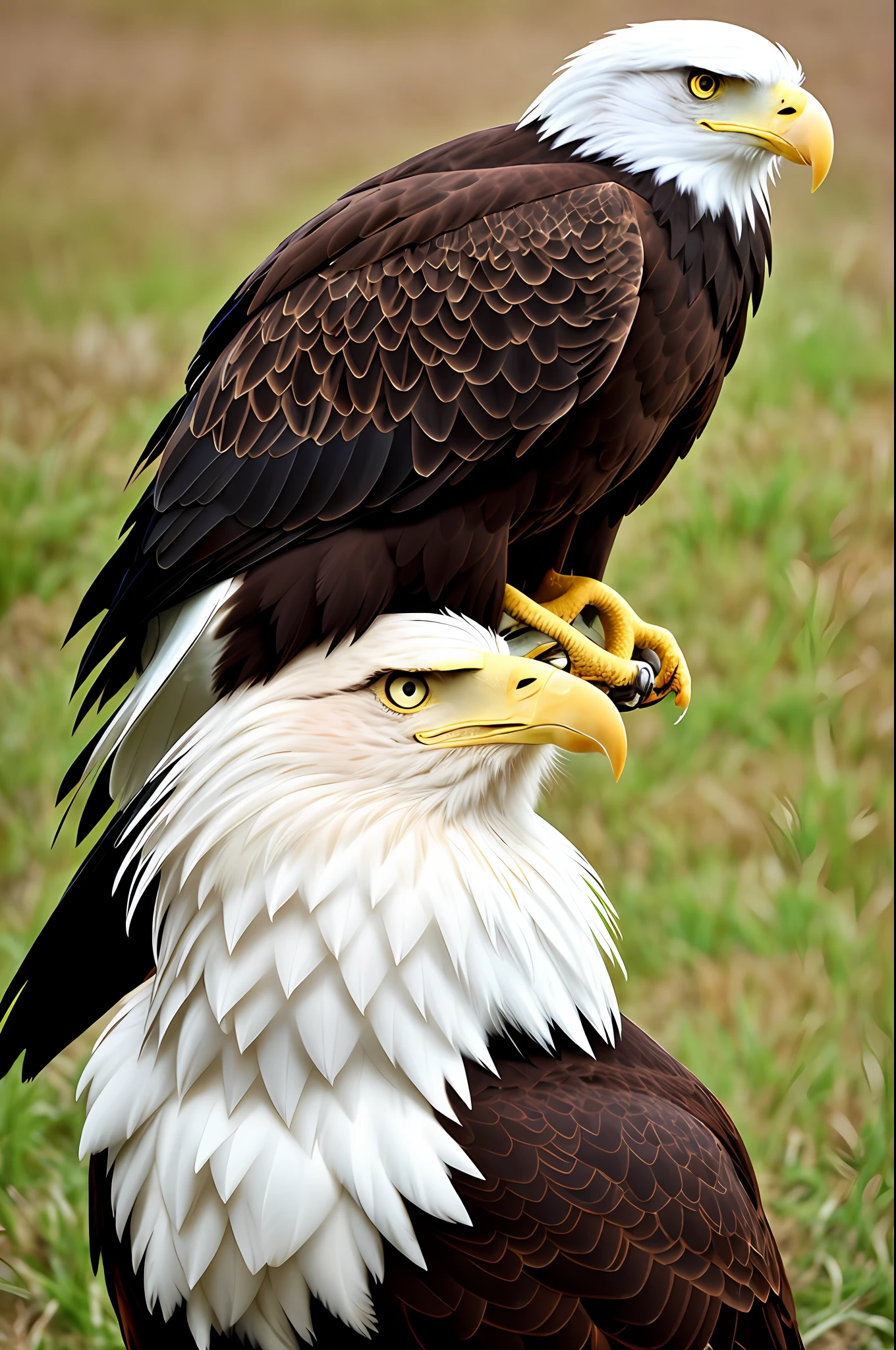 with an eagle on his shoulder