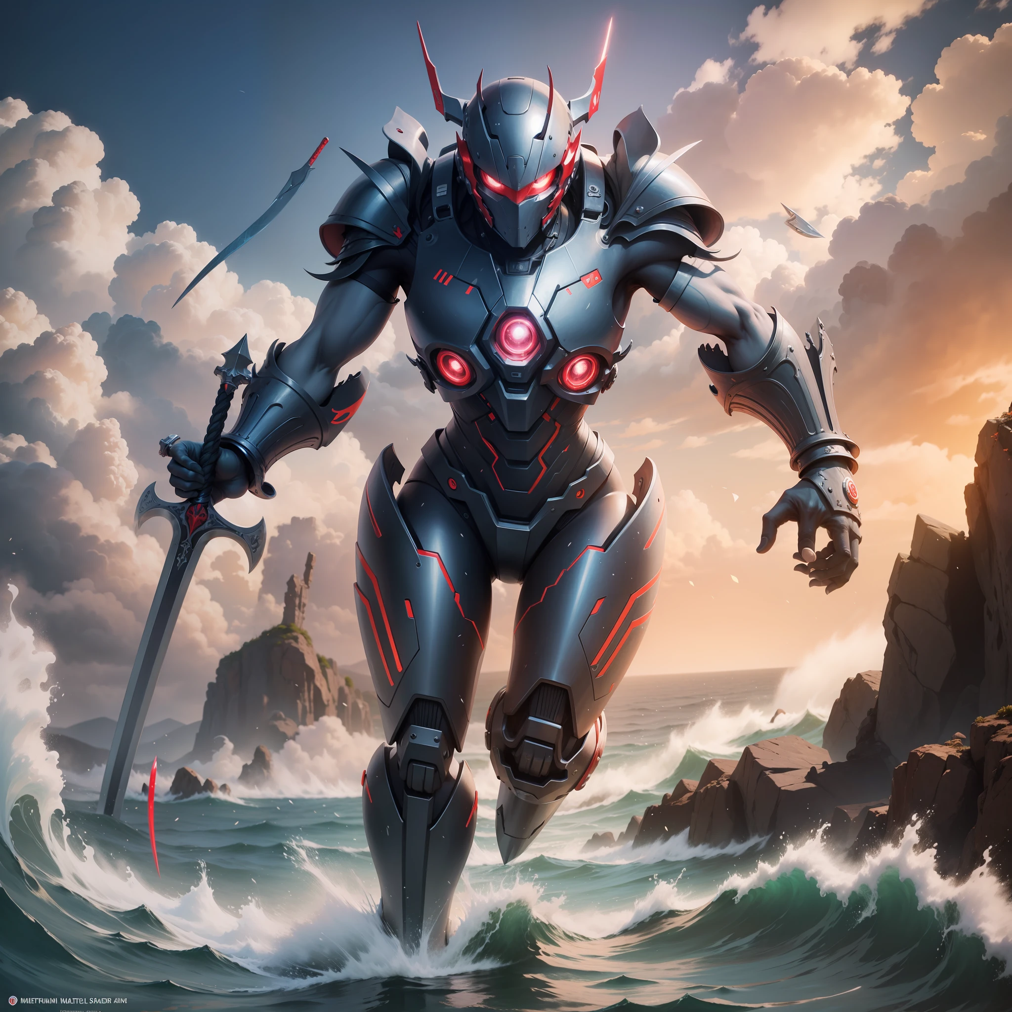 With four arms holding a sword