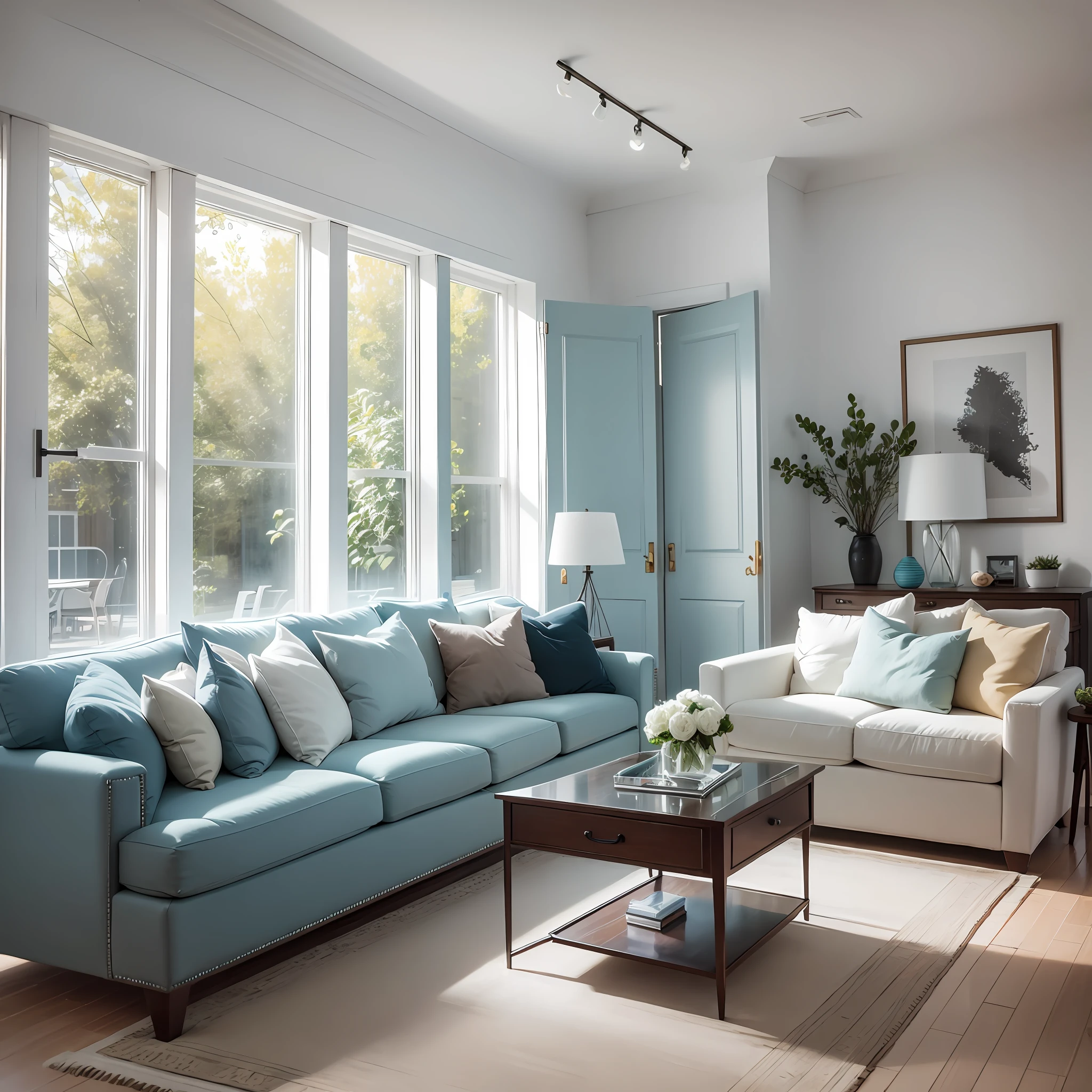 real estate photography, modern minimalistic living room, modern shabby chic style, vibrant colour palette, award winning interior design --ar 5:4 --s 900 --q 2 --v 5.1 --style raw --auto --s2