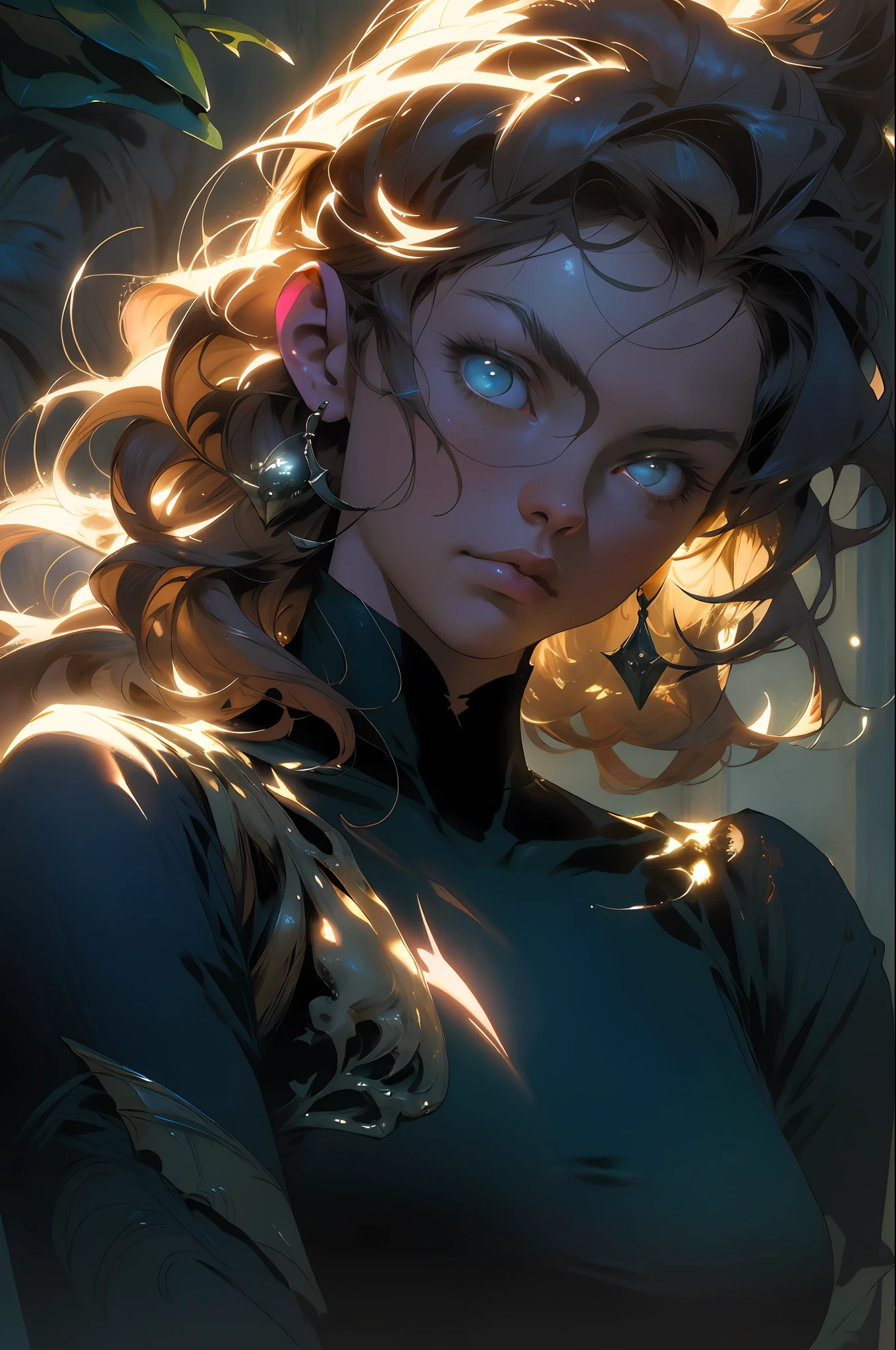 absurdres, highres, ultra detailed,moody lighting, tranquil, calm, glow,masterpiece, best quality,1girl, 90s dark fantasy movie still