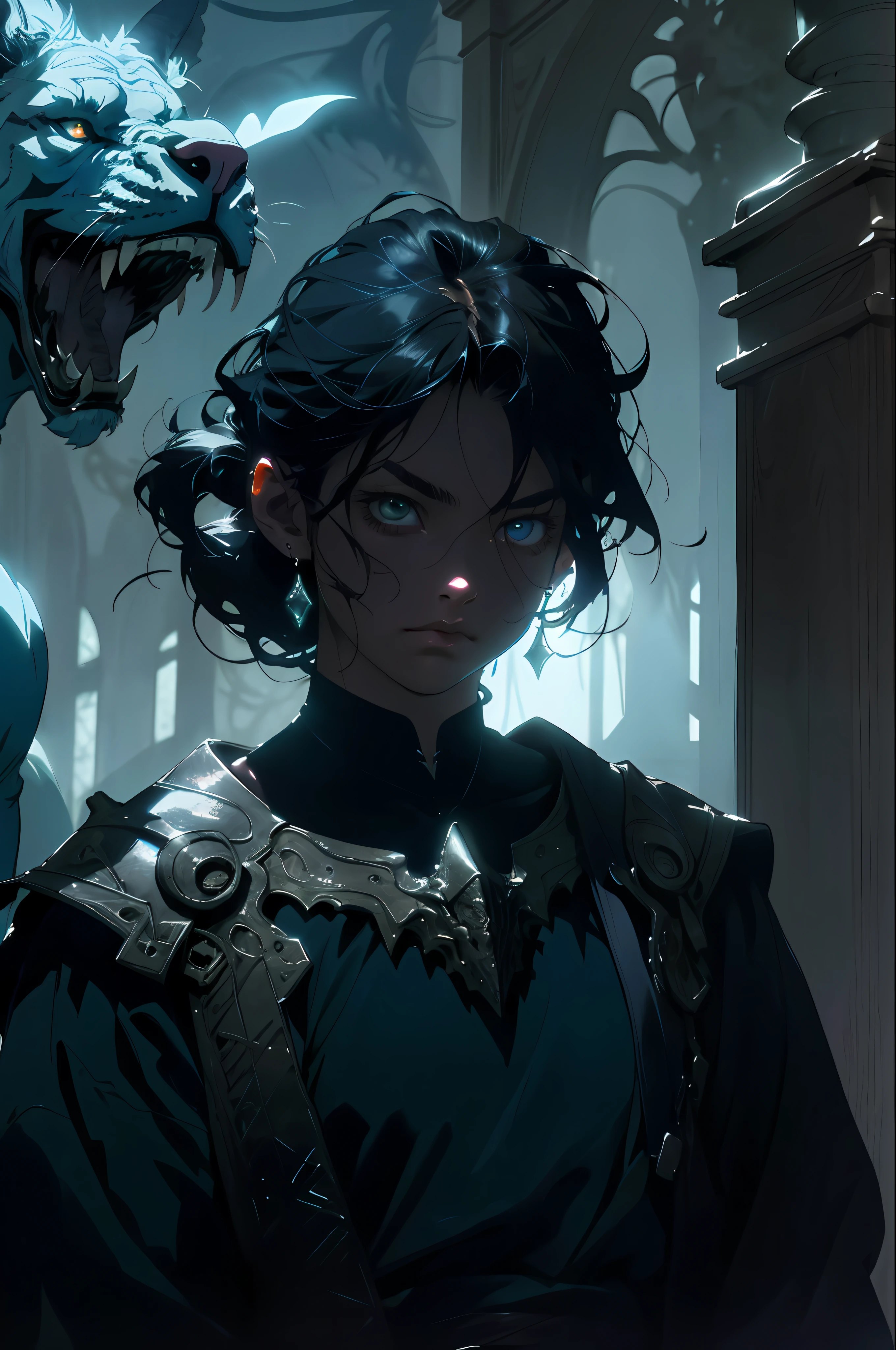 absurdres, highres, ultra detailed,moody lighting, tranquil, calm, glow,masterpiece, best quality,1girl, 90s dark fantasy movie still
