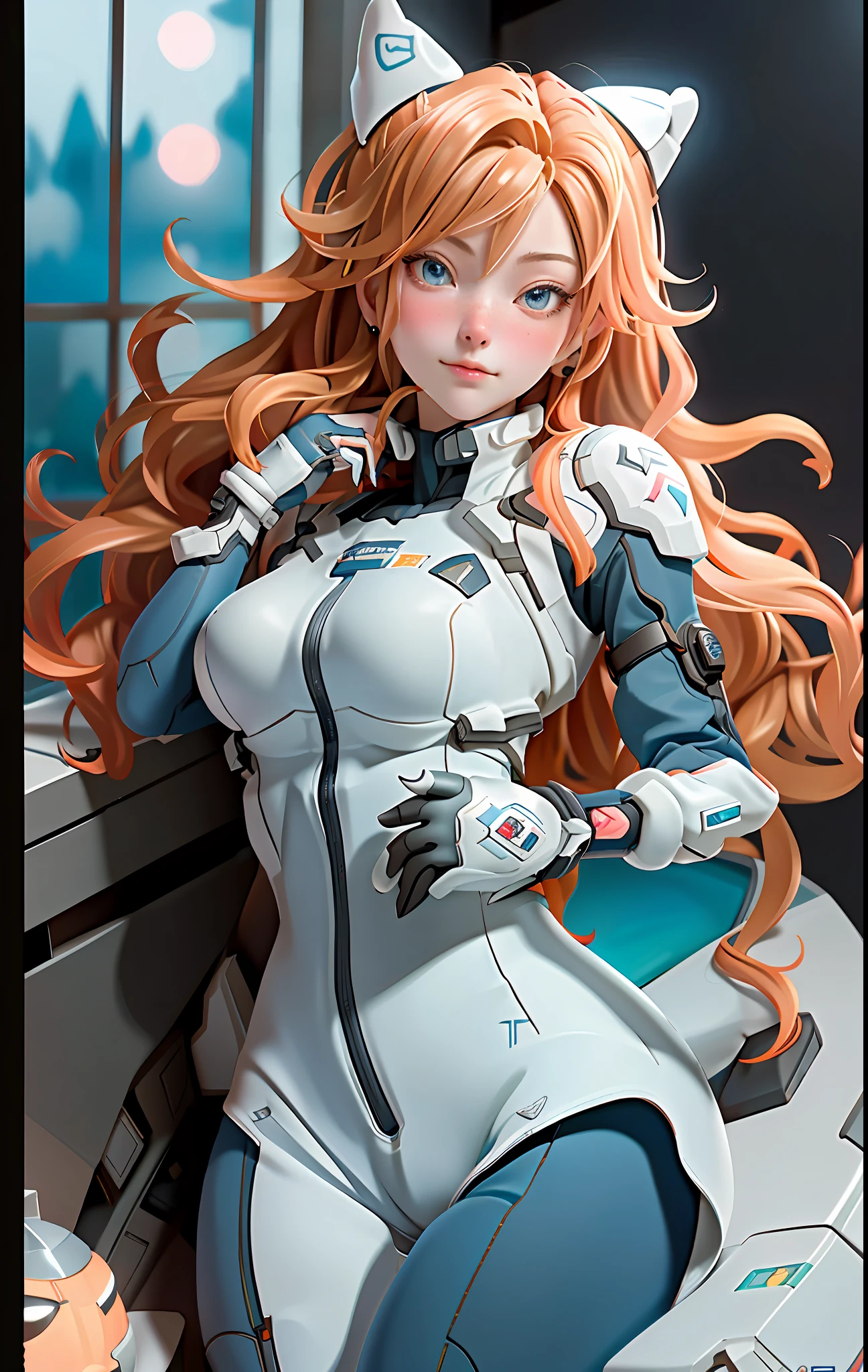 (Overhead view),dynamic angle,ultra-detailed, illustration, close-up, straight on, 1girl,
((souryuu asuka langley, interface headset, red bodysuit:1.4, blonde)),Her eyes shone like dreamy stars,(glowing eyes:1.233),(beautiful and detailed eyes:1.1),(expressionless,closed mouth),(standing),
(mechanic room with toolsand spaceship windowin a white SPACESHIP),
(night:1.2),dreamy, [[delicate fingers and hands:0.55]::0.85],(detail fingers),