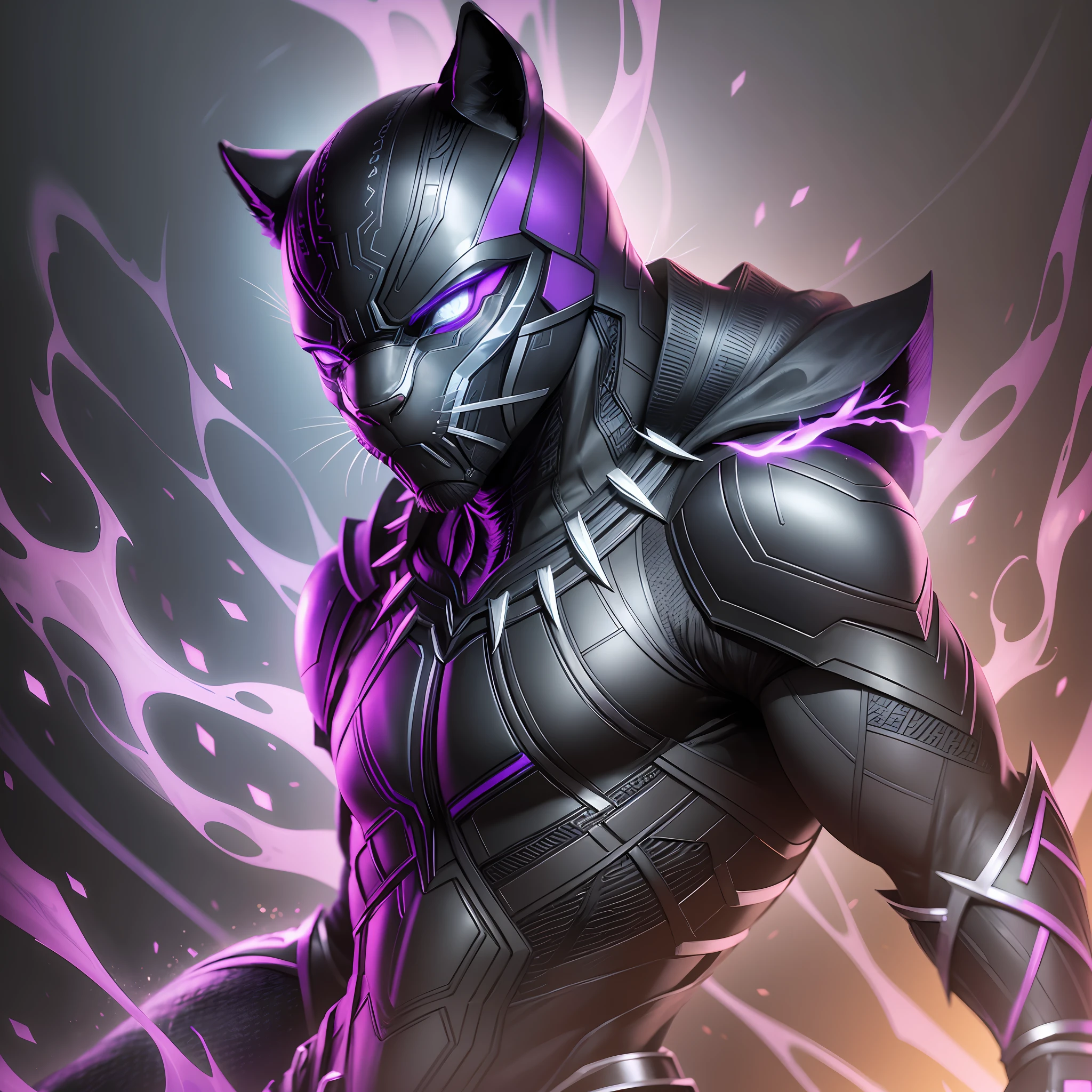 Black Panther,8k,high resolution,purple effects,rgb. --auto --s2
