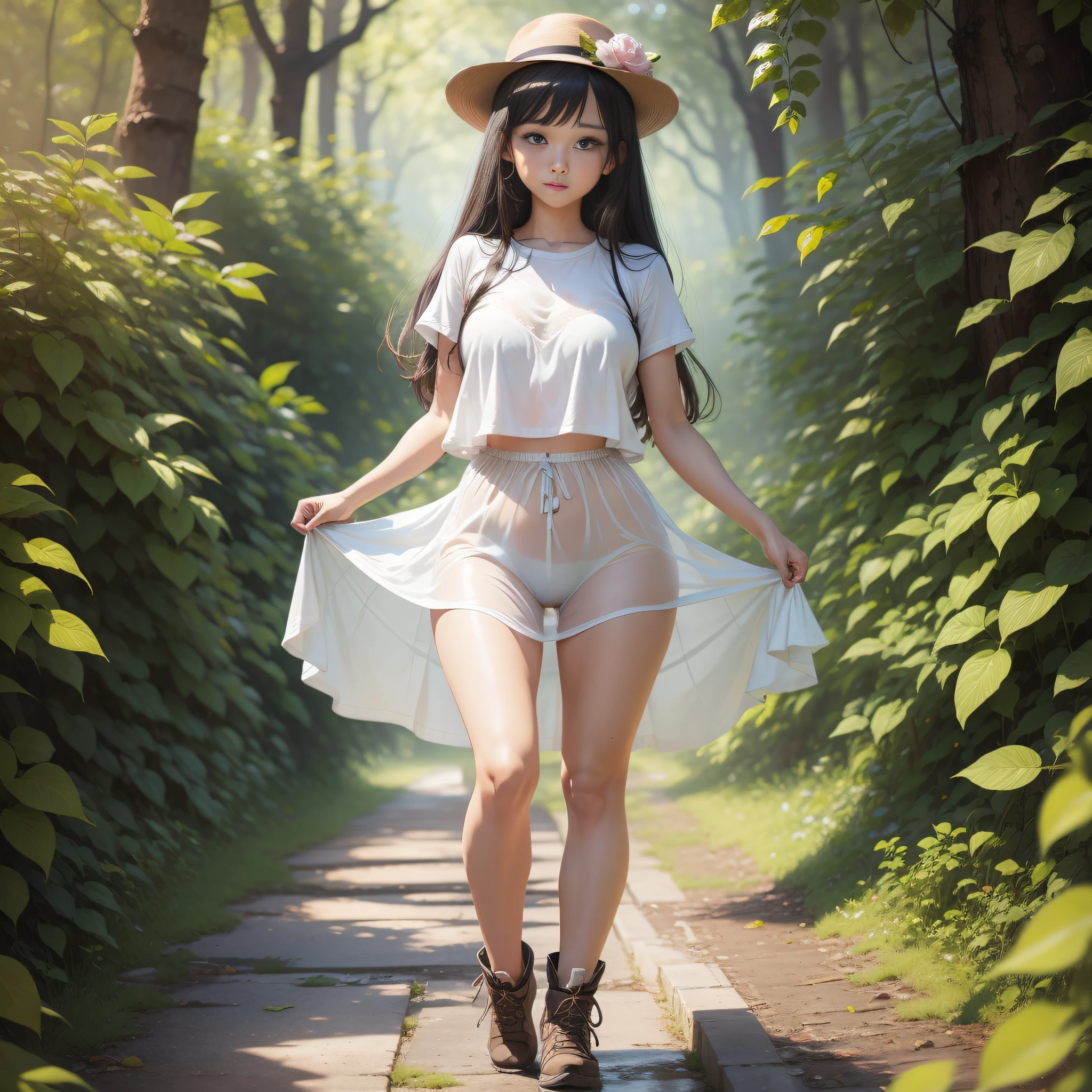 Leakage, beautiful girl, full body photo
