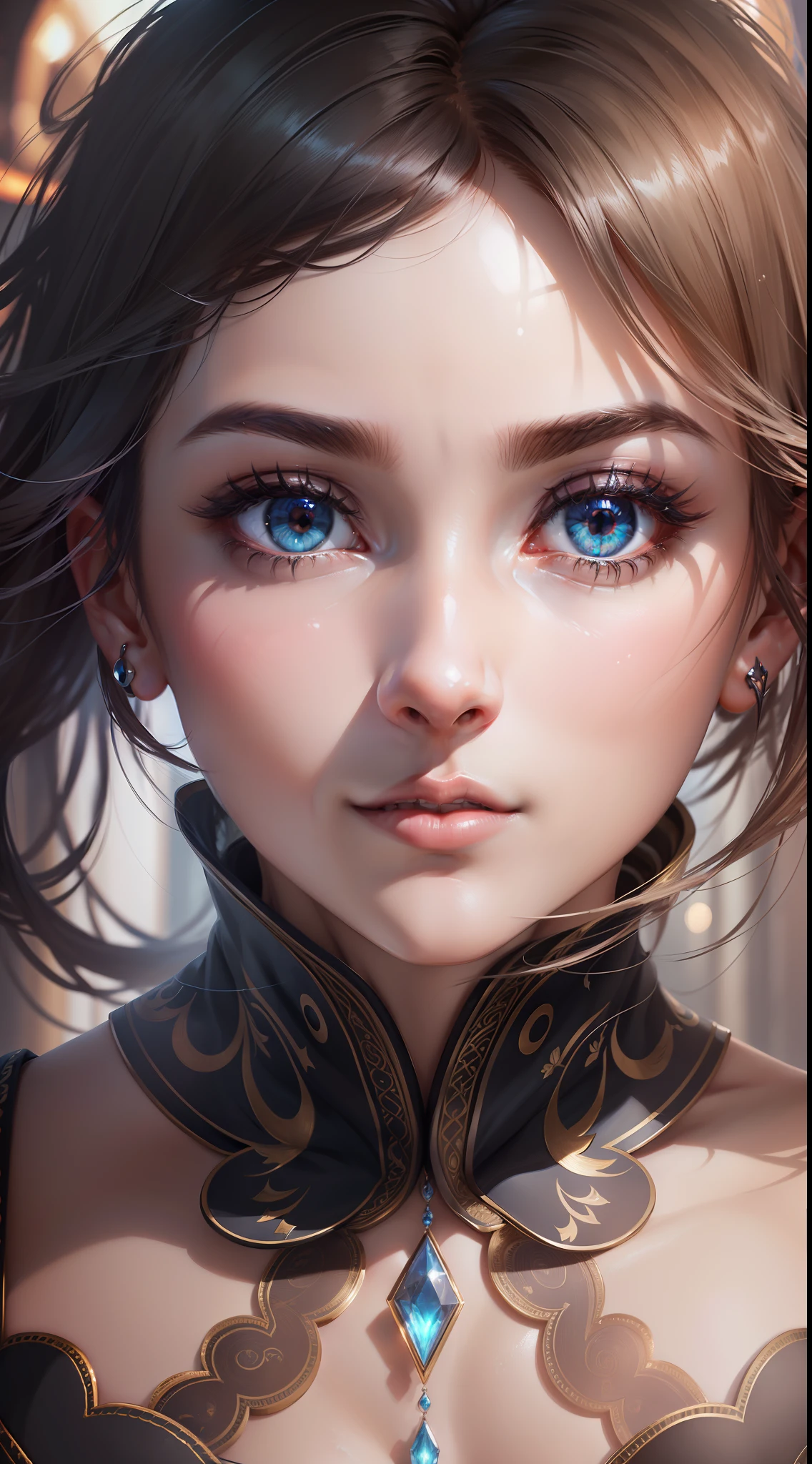 (extremely detailed CG unity 8k wallpaper, masterpiece, best quality, ultra-detailed), (best illumination, best shadow), (a perfect and symmetrical face of a woman with eyes reflecting the beauty of the world), attractive, floating, high resolution, dynamic angle, dynamic pose.