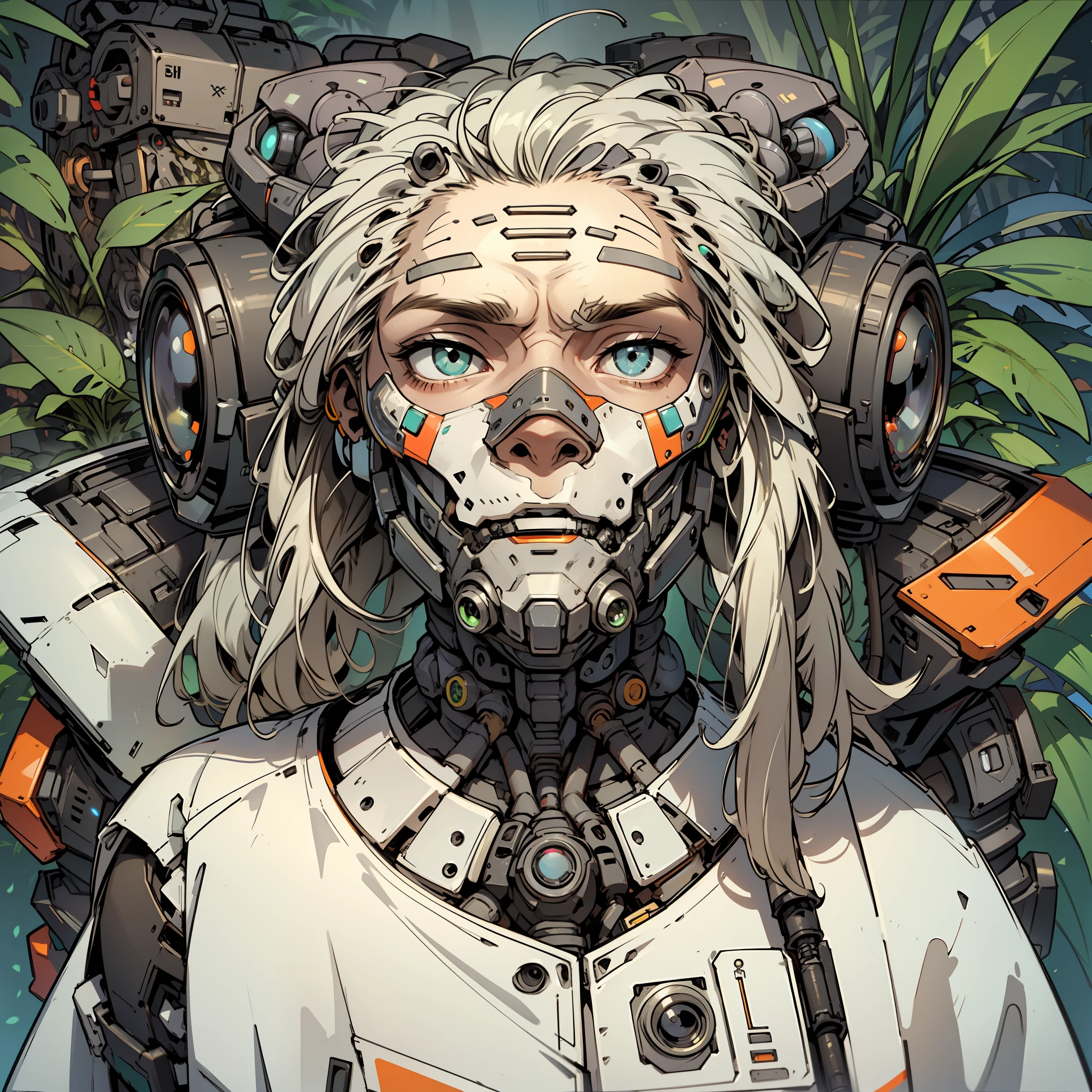 cyborg, african traditional, fluff, plants, gradients, tentacles, cables, spores, checkerboard, highfashion, without face, hidden face, faceless, remove face, jewelry, automation, robot, drone, bion, botanical, x-ray, neon, strange, weird, insane, hilarious, white background --no face