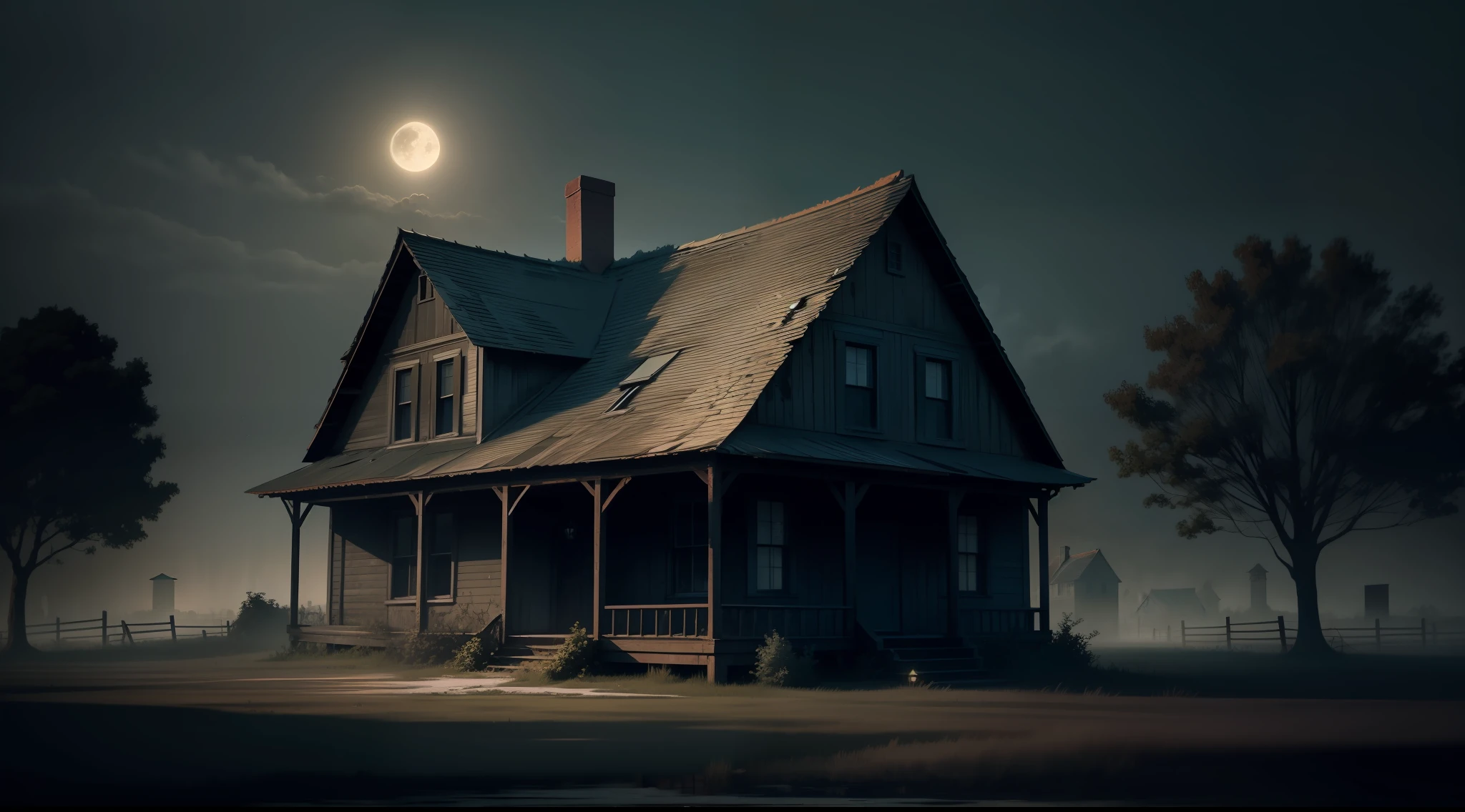 Old house on a haunting night