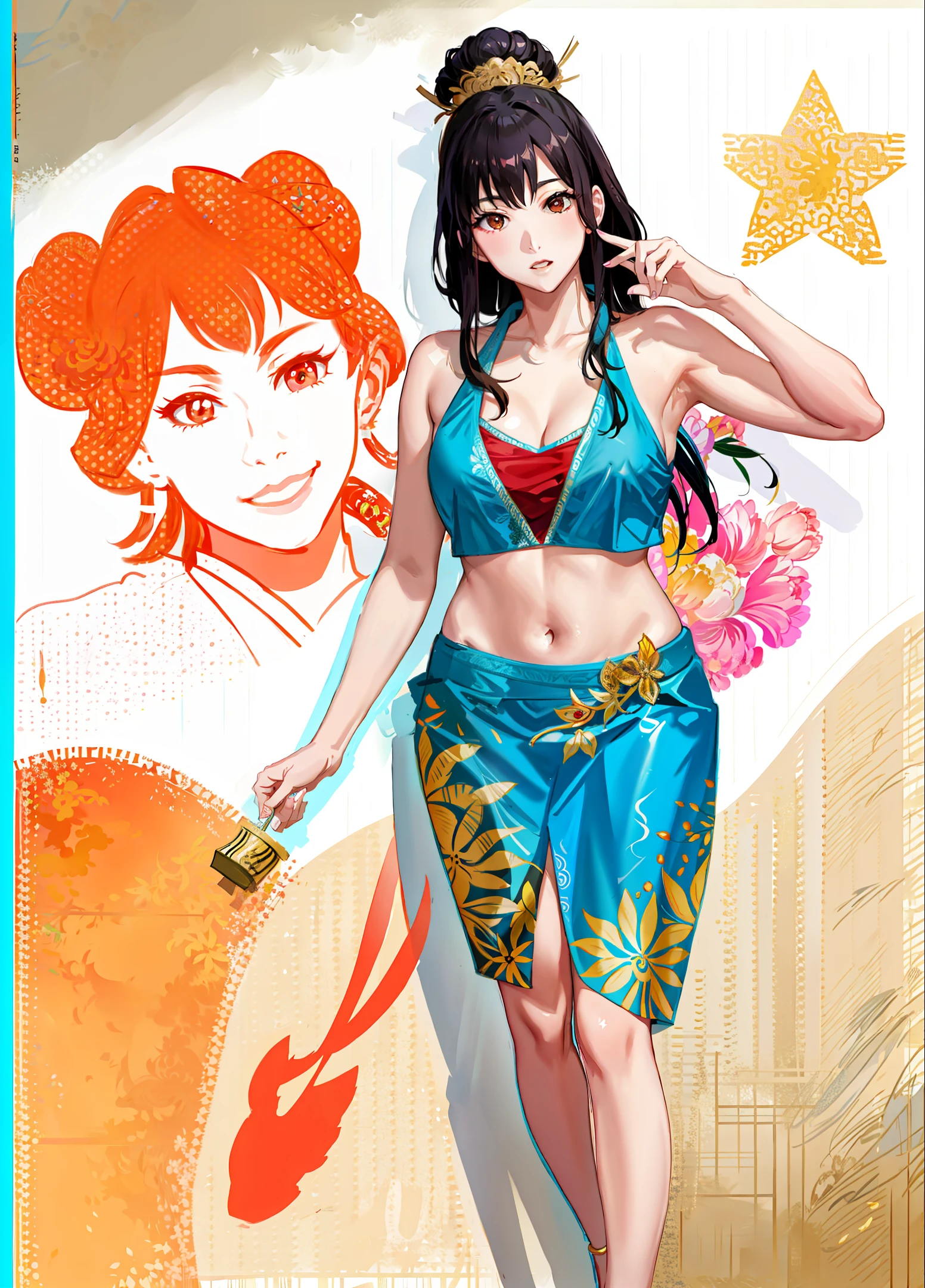Bikini, Chinese beauty, live-action painting