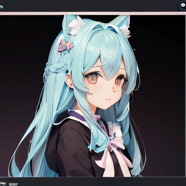 (High quality graphics: 1.15), (Moe style: 1.2), (kawaii: 1.2), blue long hair bow, anime side face girl, best girl character, cute girl, official anime art, high quality anime style, 4K resolution avatar, full of charm.