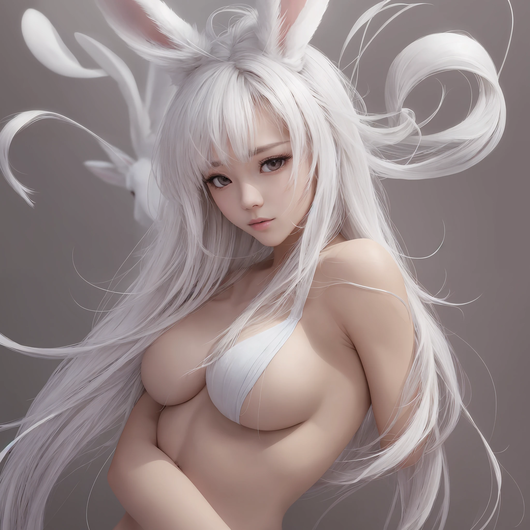 Rabbit, white, muscle, possession, human form, sunga, gorgeous --auto --s2