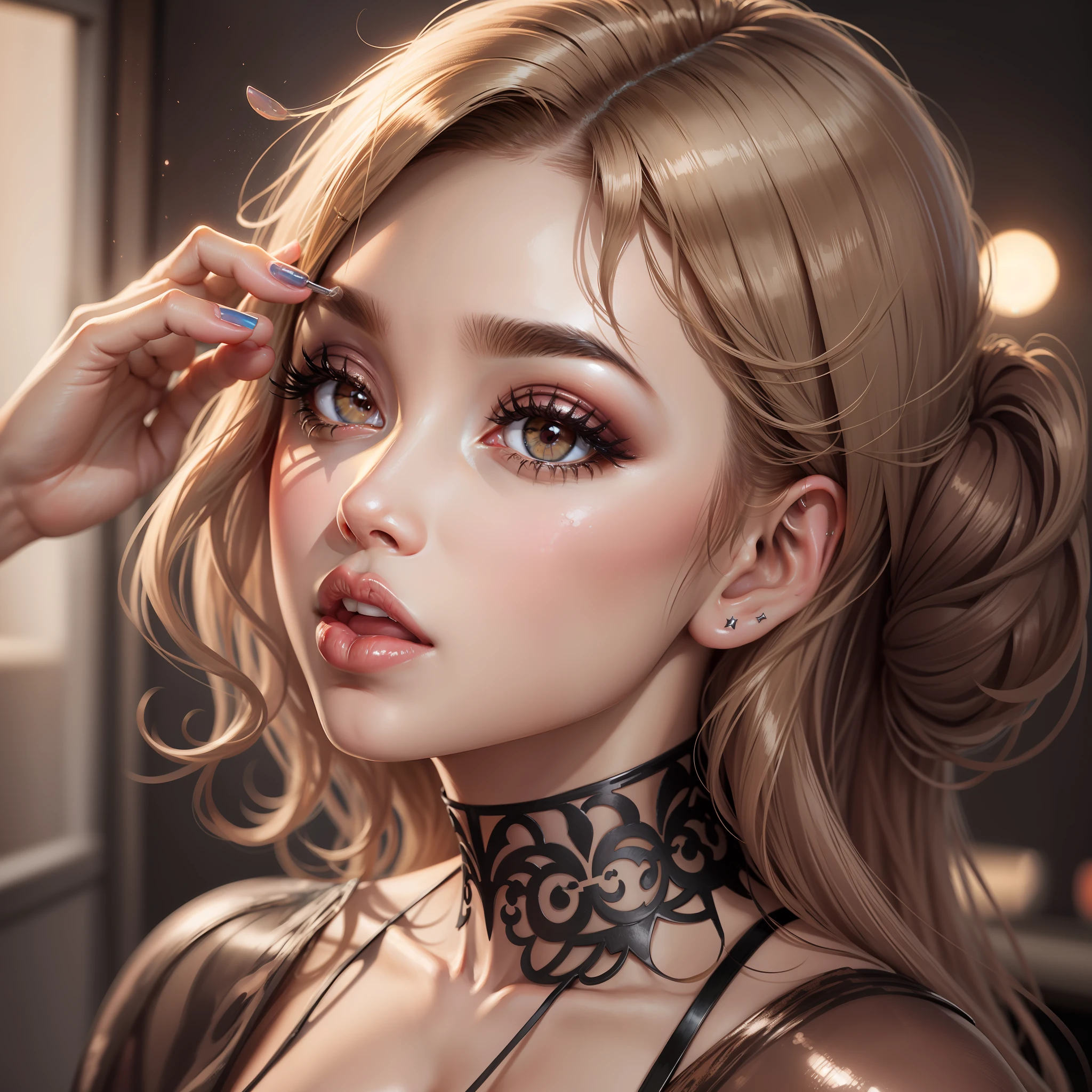 Bronze Beauty Tongue Out Clear Makeup