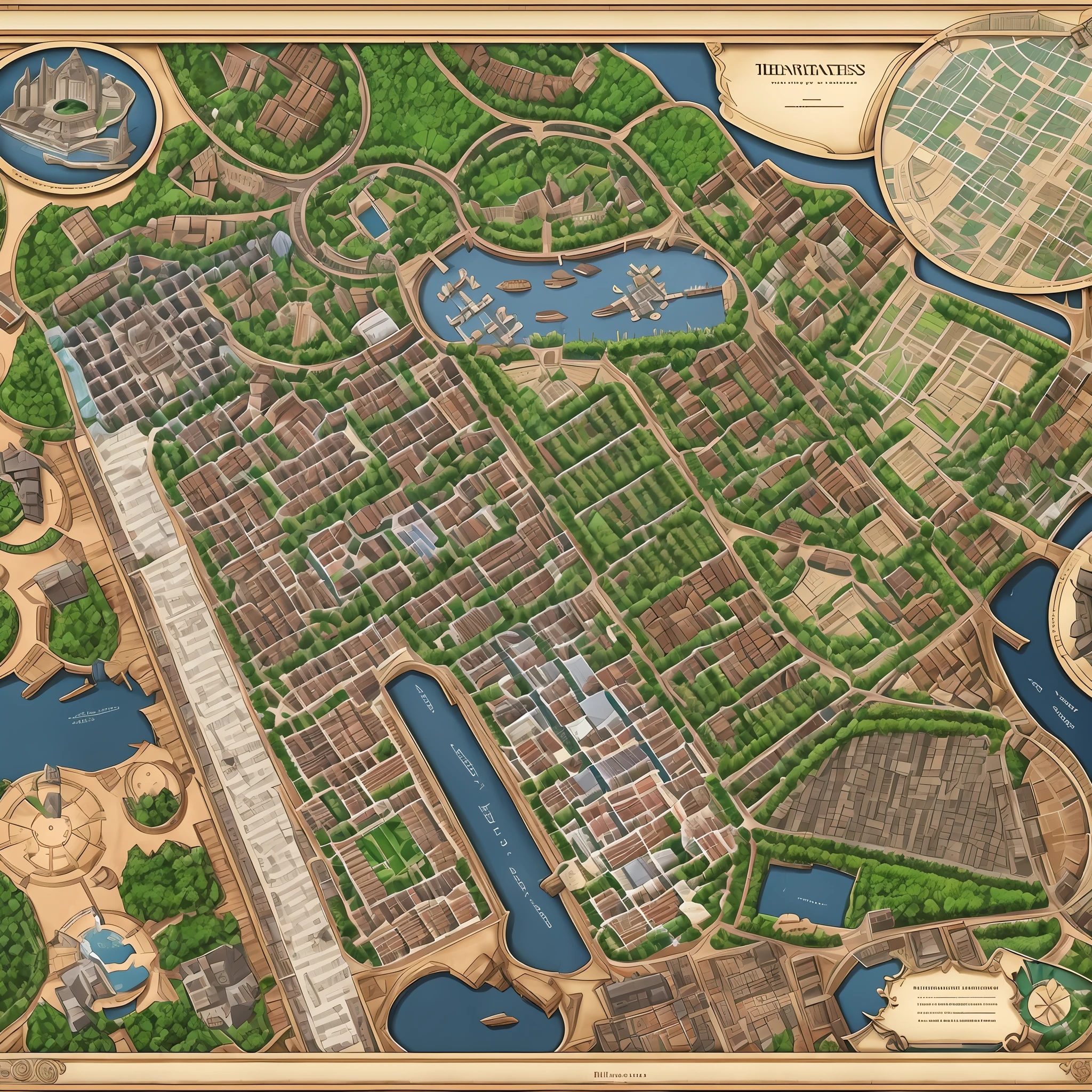 "You are a skilled cartographer assigned to create a detailed map of a medieval kingdom. Your goal is to represent seven important cities on this map, each with its own distinct characteristics. These cities are centers of commerce, culture and power in the region. Your task is to name and describe the seven cities, providing details about their location, architecture, economy and notable points of interest.

Be sure to consider geography and terrain when designing the map. There may be rivers, mountains, forests or other natural elements that influence the location and development of cities. Also, take into consideration the history and culture of the kingdom to add an authentic touch to your work.

Remember that cities can have different architectural styles, such as castles, walls, bustling squares, markets, cathedrals, or universities. Each city can also have a specialized economy, such as agriculture, maritime trade, handicrafts or mining. --auto --s2
