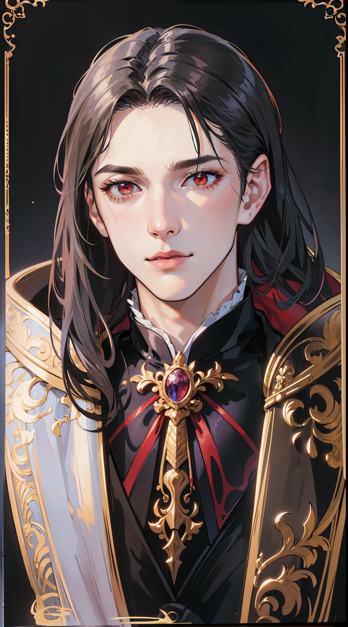 undercucho Close Portrait of Elegant Person [undercucho] in bespoke suit: futuristic style, intricate detial baroque, elegant, bright lights, highly detailed, digital painting, artstation, concept art, soft and sharp focus, illustration, art by wlop, mars ravelo and greg rutkowski
(High detail skin: 1.2), 8k uhd, DSLR, soft lighting, high quality, film grain, Fujifilm XT3 mix4 
(1 Man) Long black and straight hair, red eyes like rubies, Victorian vampire suit and clothes, male model, black suit, seductive, Florence, Italy background, night, bokeh, depth of field, (upper body: 1.0), best quality, intricate details, detailed eyes, masterpiece, film grain, 1980s, kodakchrome, flashlight (((/FULL BODY/)))