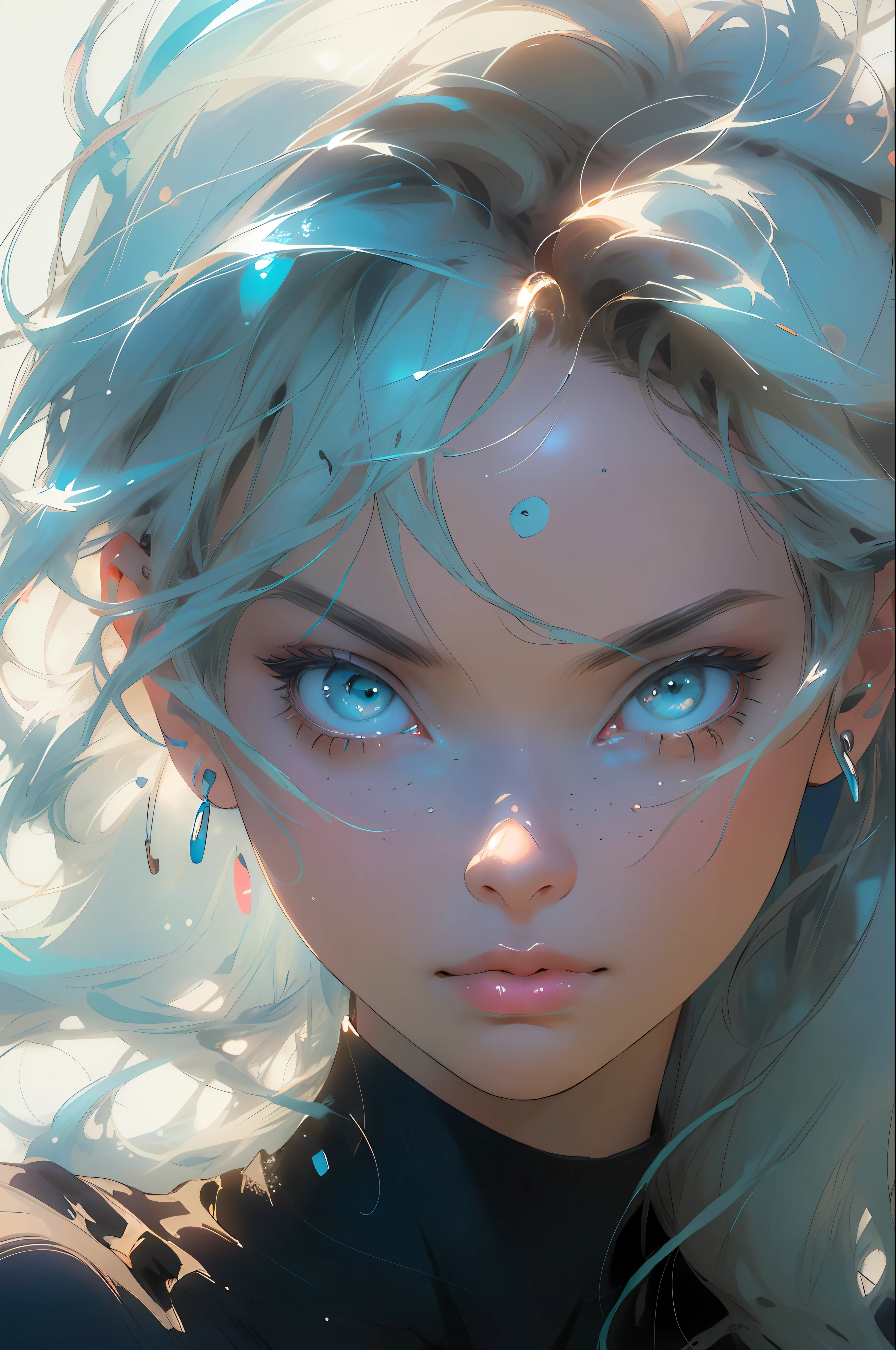 melancholy, quiet, calm, bright, masterpiece, best quality, 1girl, (JinxLol:1.2), (ultra photorealistic:1.3), (masterpiece:1.4), best quality, ((realistic)), high quality, ultra detailed, ((real image)), ((realistic skin)), ((realistic face)),(illustration:1.05), (beautiful:1.05), (beautiful detailed eyes:1.05), (cinematic light:1.1), turquoise blue detaches, full body