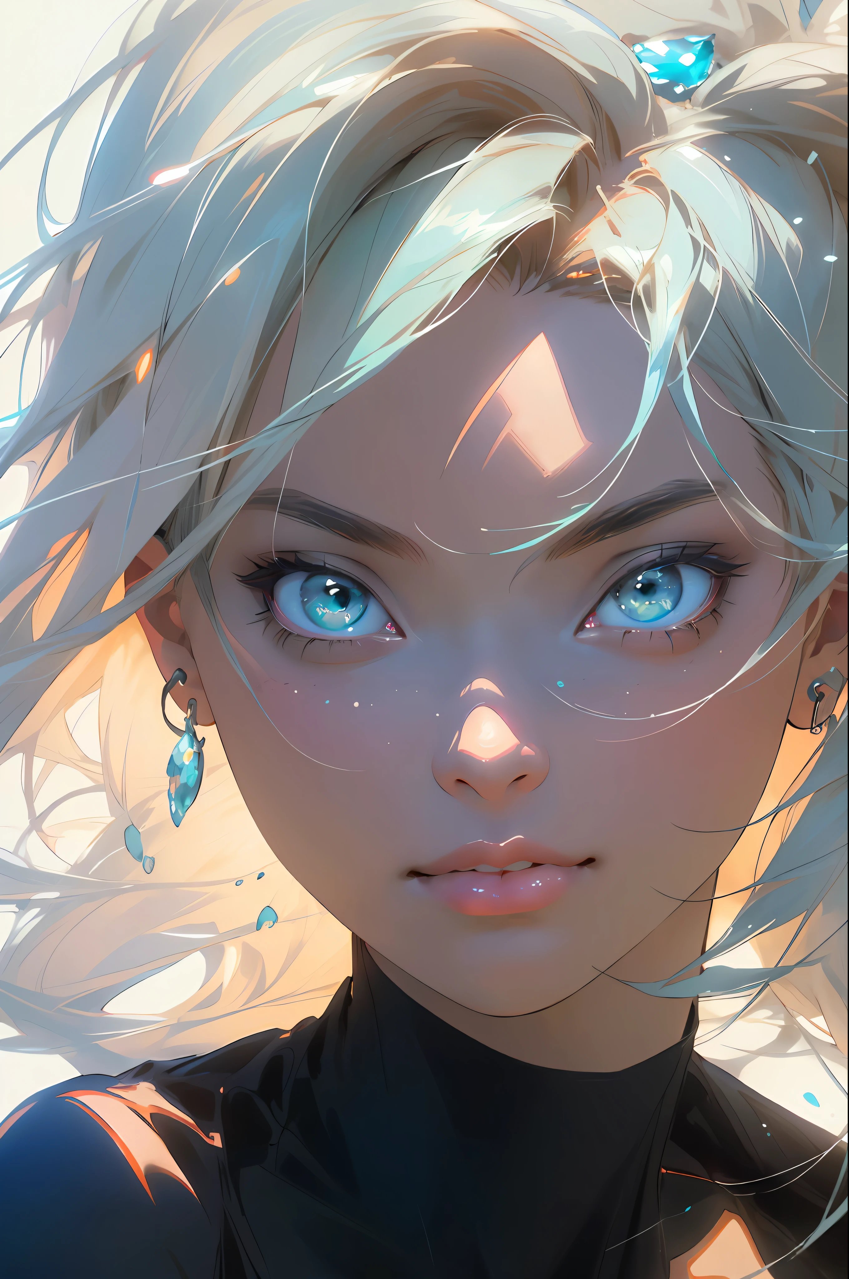 melancholy, quiet, calm, bright, masterpiece, best quality, 1girl, (JinxLol:1.2), (ultra photorealistic:1.3), (masterpiece:1.4), best quality, ((realistic)), high quality, ultra detailed, ((real image)), ((realistic skin)), ((realistic face)),(illustration:1.05), (beautiful:1.05), (beautiful detailed eyes:1.05), (cinematic light:1.1), turquoise blue detaches, full body