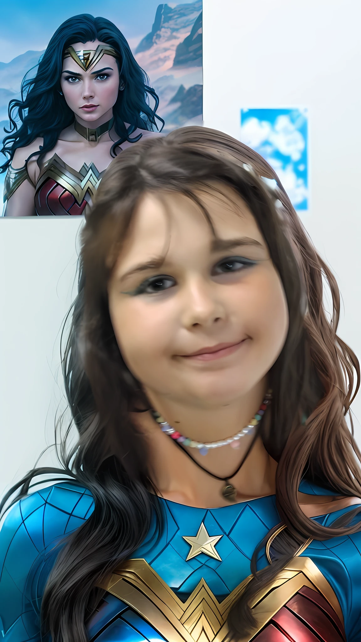 Wonder woman with picture face