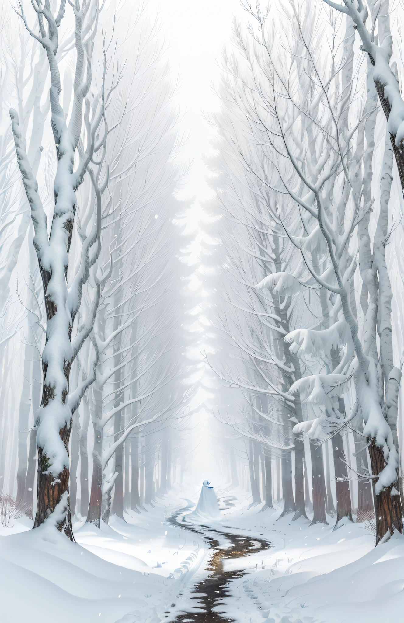 ghost in the snow, ghost almost disappearing in the snow