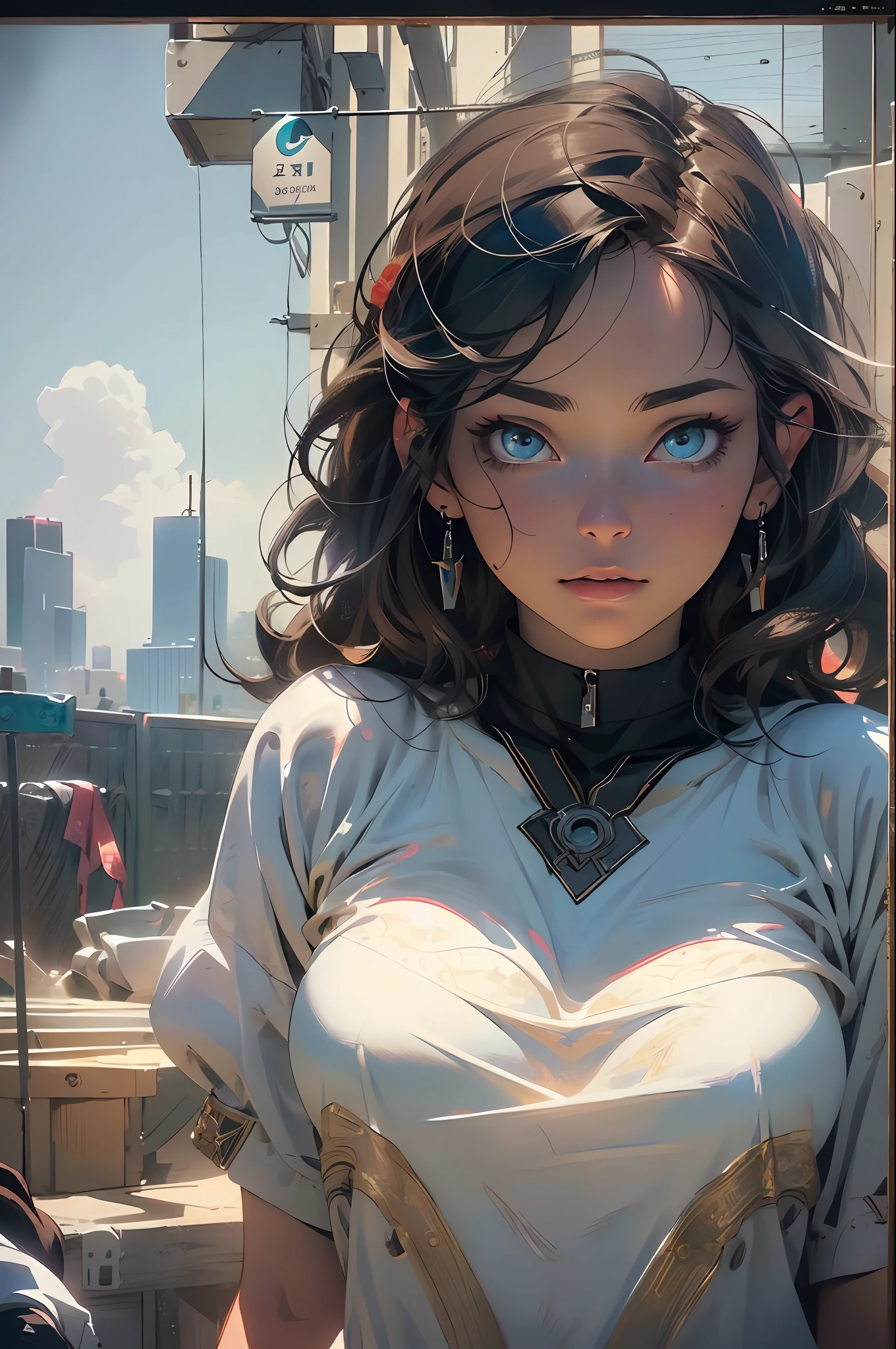 melancholy lighting, quiet, calm, brightness, masterpiece, best quality, 1girl, (JinxLol:1.2), (ultra photorealistic:1.3), (masterpiece:1.4), best quality, ((realistic)), high quality, ultra detailed, ((real image)), ((realistic skin)), ((realistic face)),(illustration:1.05), (beautiful:1.05), (beautiful detailed eyes:1.05), (cinematic light:1.1), red torino deataques, full body