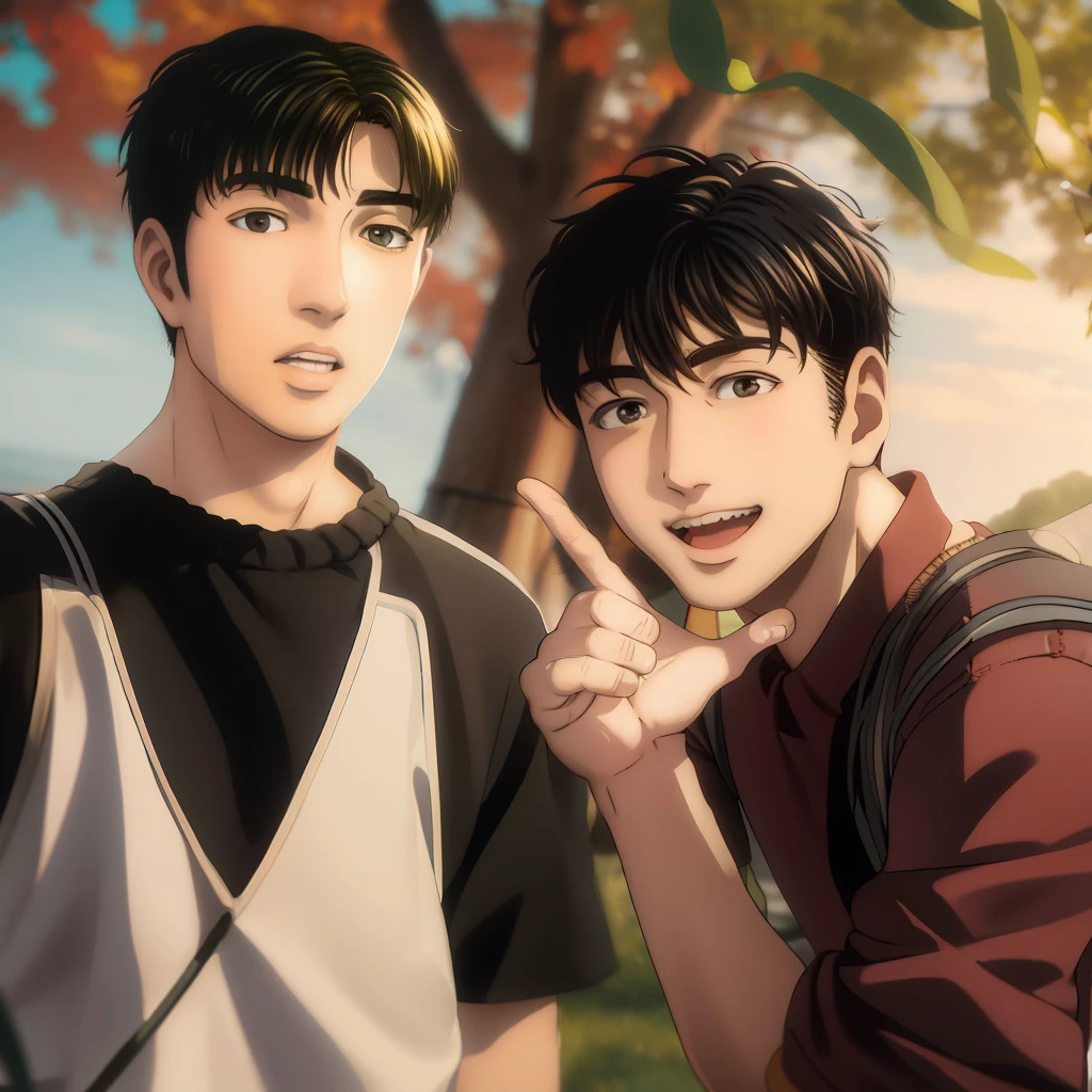 Two Asian boys, selfie