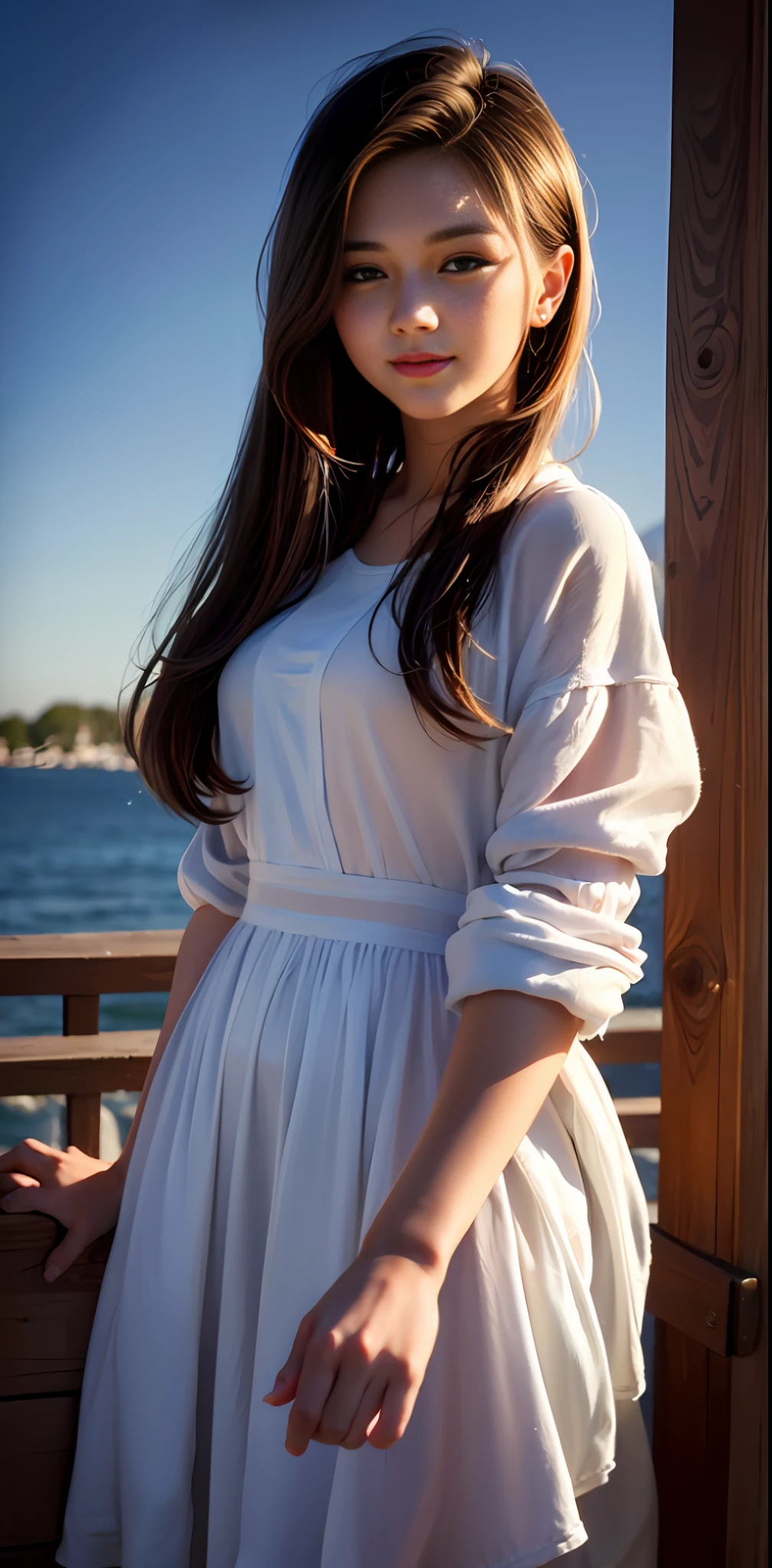20 years old, girl, (masterpiece, top quality: 1.2), ultra high definition, (photorealistic: 1.4), detailed skin, cinematic lighting, smile,cute, beautyful,