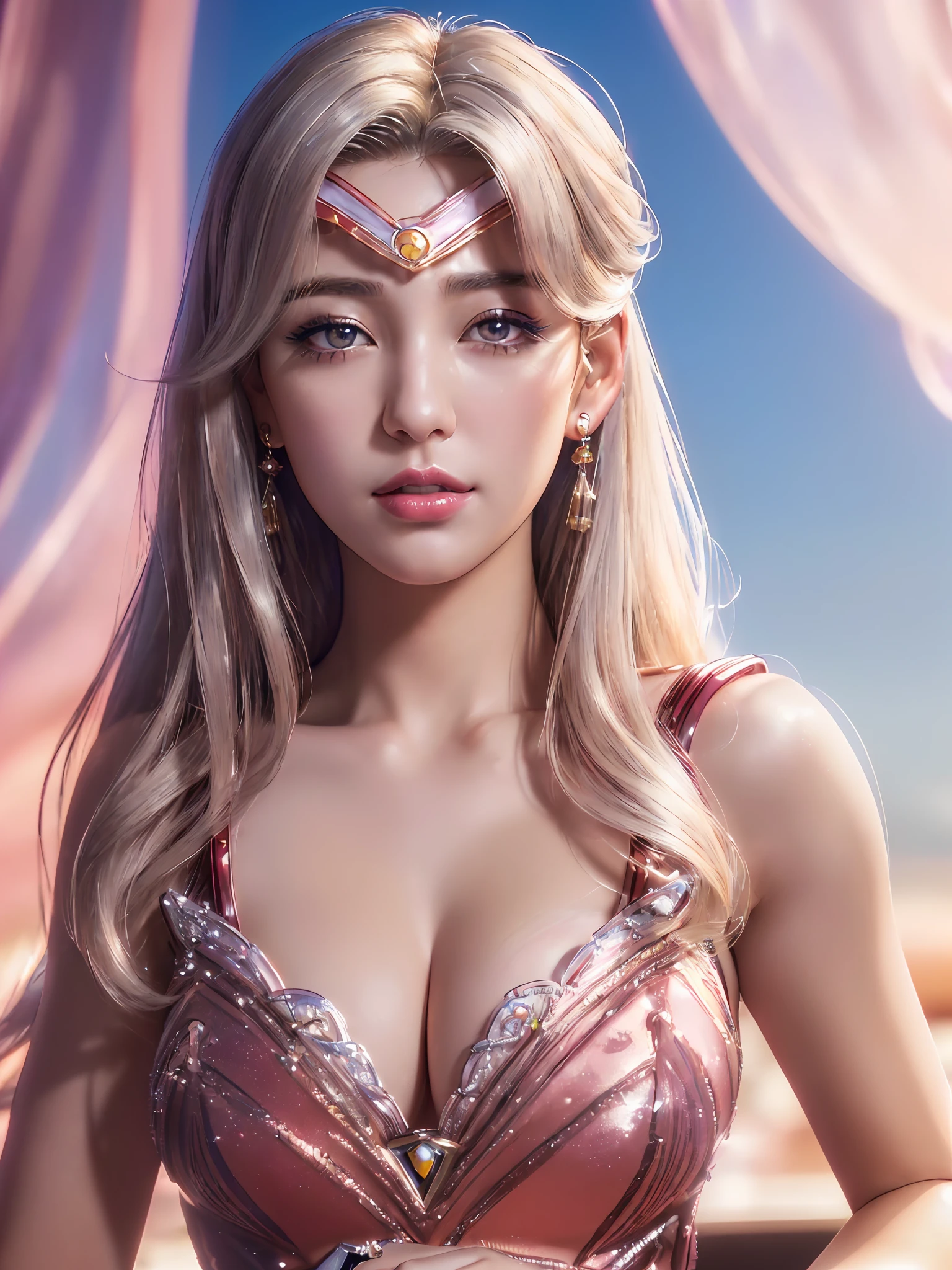 (sailormoon:1.5), closed mouth, sash, serious, solo, (masterpiece, best quality, extremely detailed 8k, ultra hd, ultra-detailed, highly detailed, highly realistic, photo realistic:1.3), (japanese, 1girl:1.5), (beautiful realistic face, extremely detailed realistic face:1.3), (high detailed realistic natural white hair, beautiful realistic hairstyle:1.3), (beautiful realistic red eyes, high detailed realistic red eyes, proportional eyes, realistic pupils, high detailed pupils:1.3), (high detailed realistic natural eyebrows), (high detailed realistic lips, beautiful realistic lips, pink lipsticks:1.3), (realistic thick , high proportional realistic breastsstic big breasts:1.body from head to thighs, slender body:1.5), (clarity:1.1), highly detailed realistic skin, sharp focus, (no bra:1.4), thick thighs, outdoor, (RAW, analogue, Nikon Z 14mm ulwide angle lens, award-winning glamour photograph, subsurface scattering, radiant light rayigh-res, detailed facial features, smooth, aesthetic, extremely detailed, (extremely detailed eyes, extremely detailed iris, extremely detailed pupils), extremely detailed hair, extremely detailed skin, extremely detailed clothes, octane render, photorealistic, realistic, post-processing, max detail, realistic shadows, roughness, natural skin texture, real life, ultra-realistic, photorealism, photography, 8k UHD, photography, hdr, elegant, stunning, beautiful, gorgeous), illustration, stencil, [(colorful explosion psychedelic paint colors:1.21)::0.2], colorful,