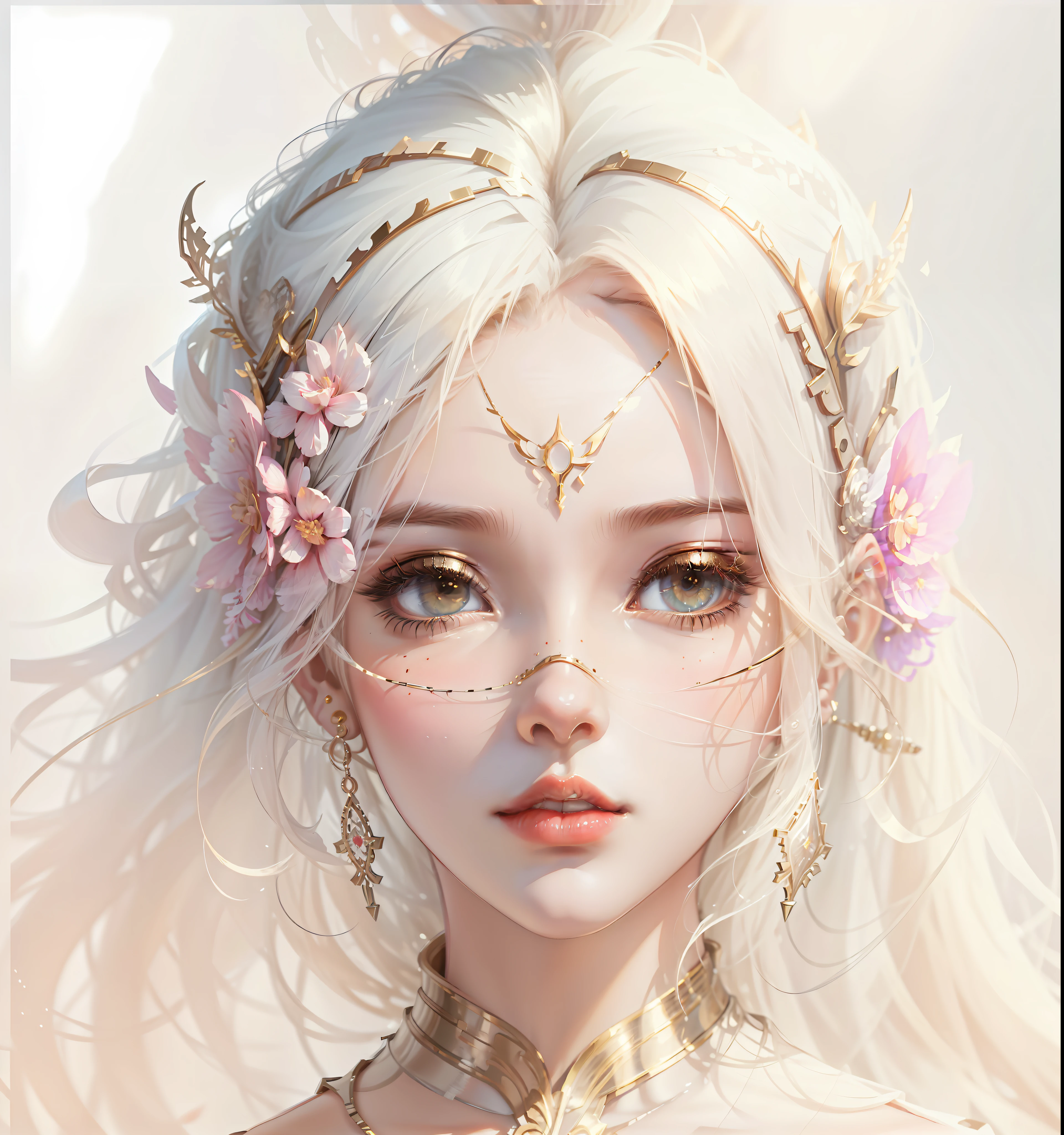 8K portrait rendering, CGeSociety portrait, intricate WLOP, digital fantasy portrait, beautiful cyberpunk girl face, 8K high quality detail art, beautiful fantasy portrait, perfect ratio face, realistic background, black and gold