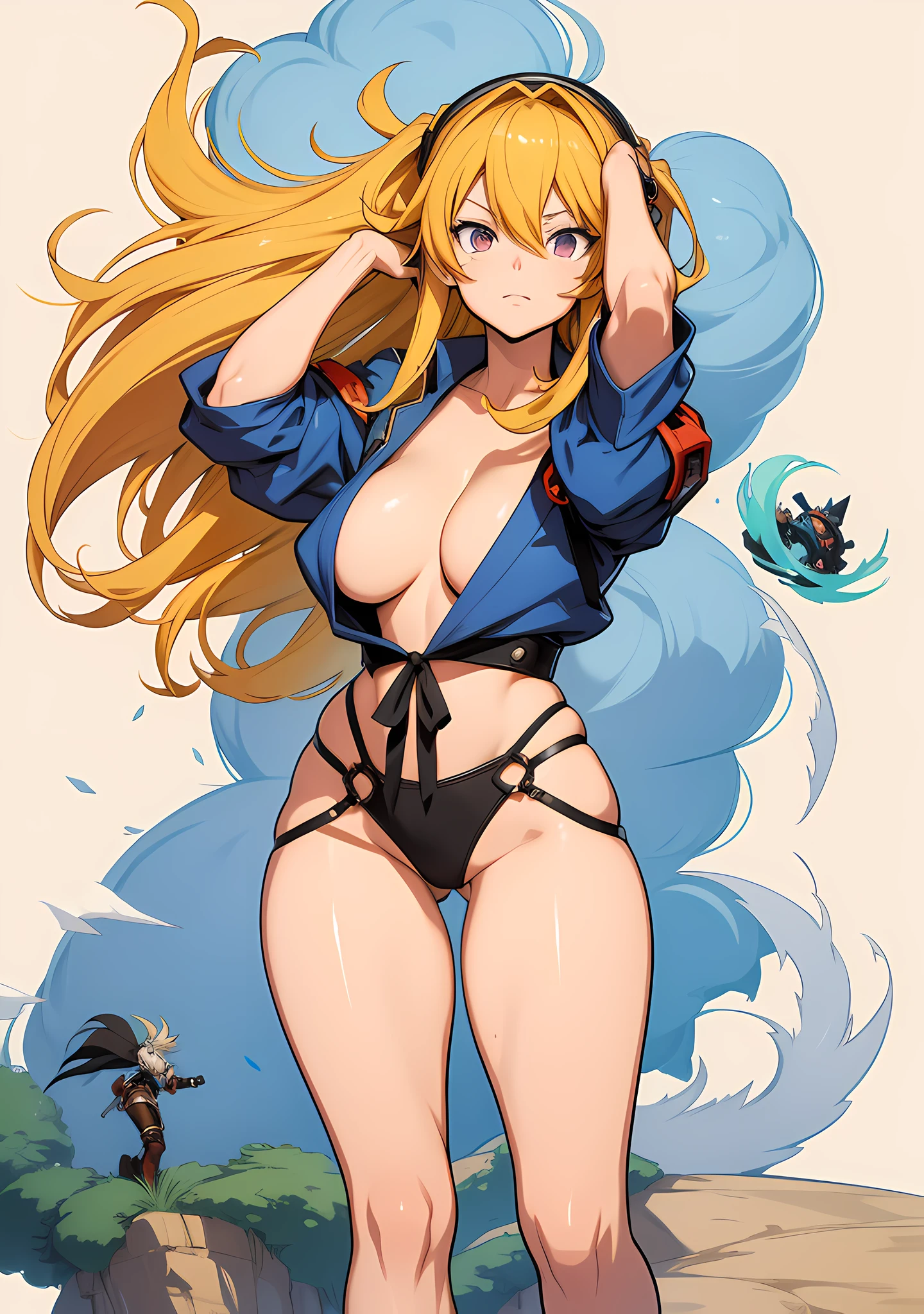 combining the Guilty Gear style with the artistic influence of Yusuke Murata, maximum details, em 4k
