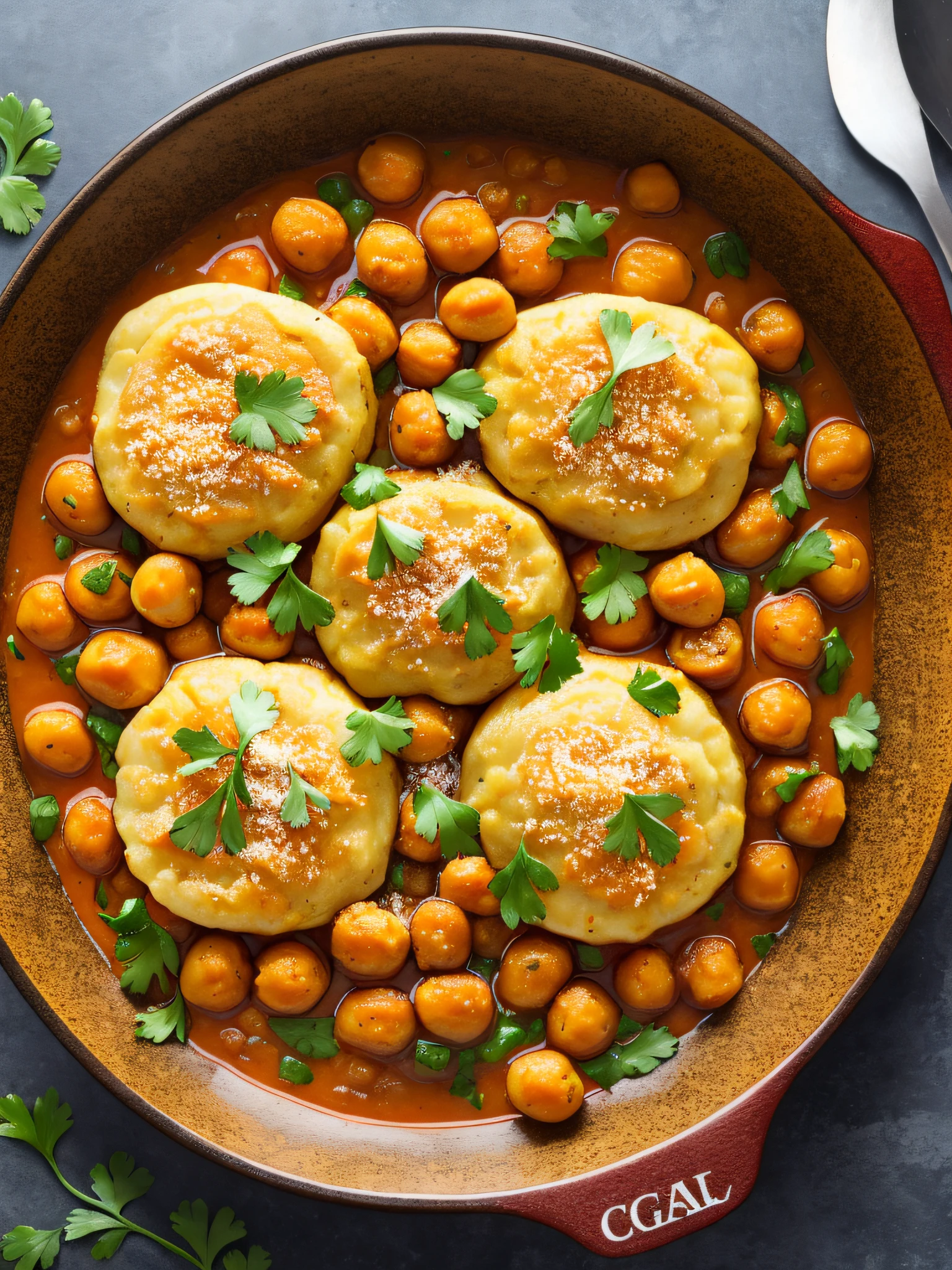 Create an image of baked chickpea dumplings, in 4k high definition for e-book --auto --s2
