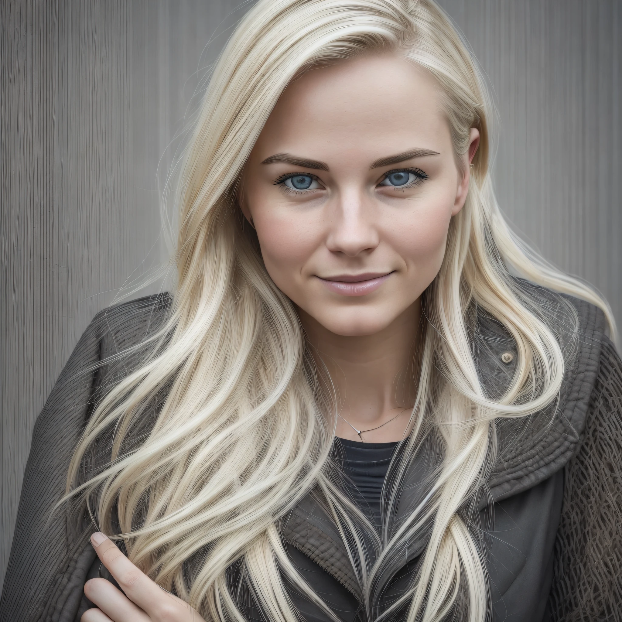 Woman, 28 years old, Nordic, long blonde hair, detail of faces, ((masterpiece)),((best quality)),((high detail)),((realistic,)) Industrial-age city, deep gorges in the middle, architectural streets, bazaars, bridges, rainy days, steampunk, European architecture --auto --s2