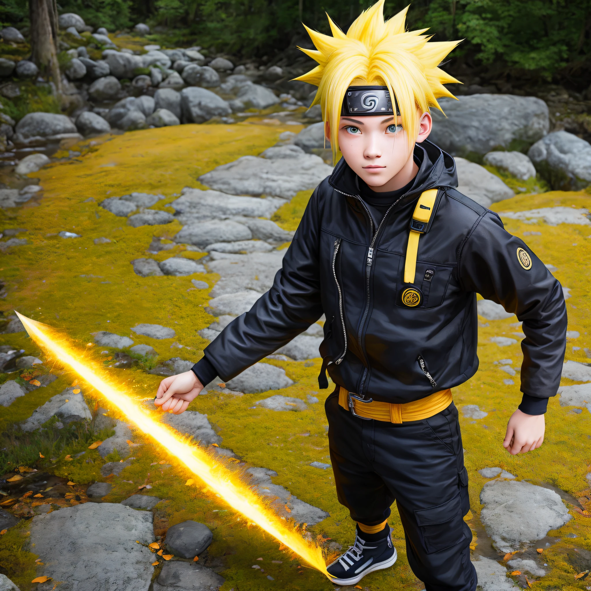 18-year-old with yellow hair equal to full body naruto