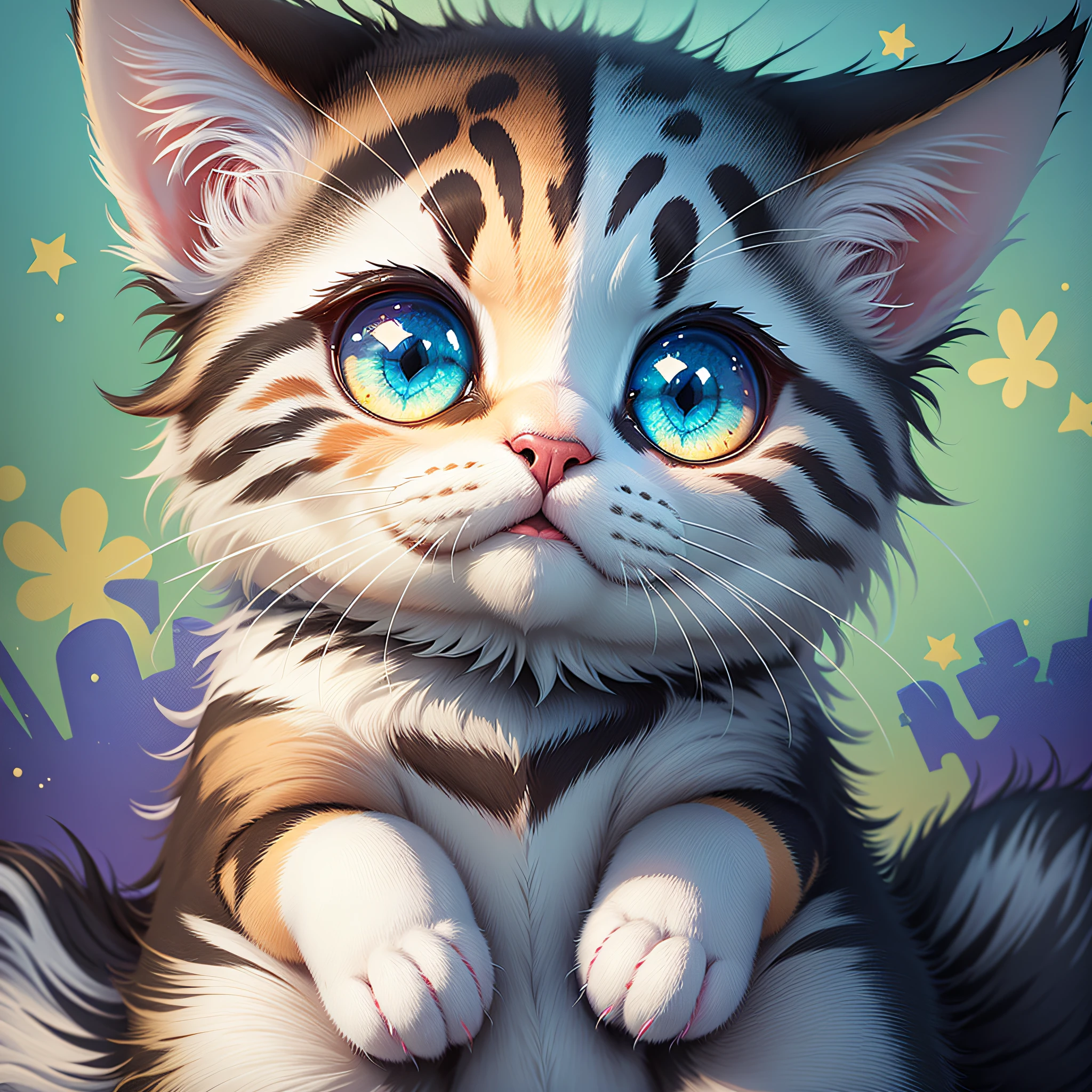 (8k:1.3, disney:1.1 style), cute and friendly cat, detailed and colorful illustration. --auto --s2