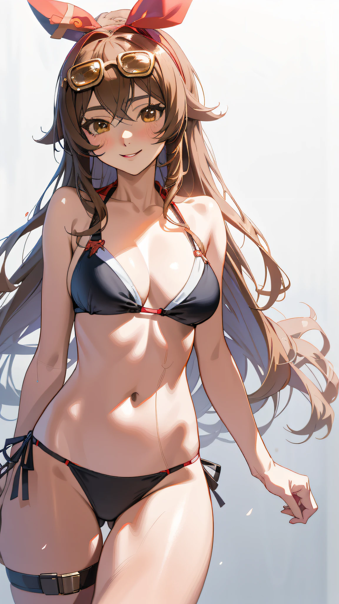 amber, genshin impact, anime girl in bikini with and glasses on top of head posing for a photo, seductive anime girl, soft anime cg art, attractive anime girl, realistic bikini, small curvy , beautiful anime girl, kantai collection style, seductive beautiful anime woman, detailed digital anime art, beautiful anime woman, beautiful anime girl, | Fine detail anime, (Anime Girl), best quality, masterpiece, ultra-detailed, beautiful, highres, original, absurd, ultra realistic CG 8K, perfect artwork, (((perfect female figure)), mature female, MILF, narrow waist, chinese deity looking at viewer, seductive posture, sexy pose, seductive, clean, beautiful face, pure face, skin, hyper realistic, ultra detailed, detailed eyes, lush body, dramatic lighting, dynamic pose, (realistic) realistic, (masterpiece:1.3), (absurdists:1.3), (best quality:1.3), HD, FULL HD, bright lights, best quality, best quality, beautiful lighting, outdoor, (8k extremely detailed CG unit wallpaper), high details, sharp focus, dramatic and photorealistic midjourney painting art, photorealistic, red bikini, smile, beautiful smile, seductive smile, incredibly detailed face, hyper detailed face,hyper realistic face, face with lots of detail