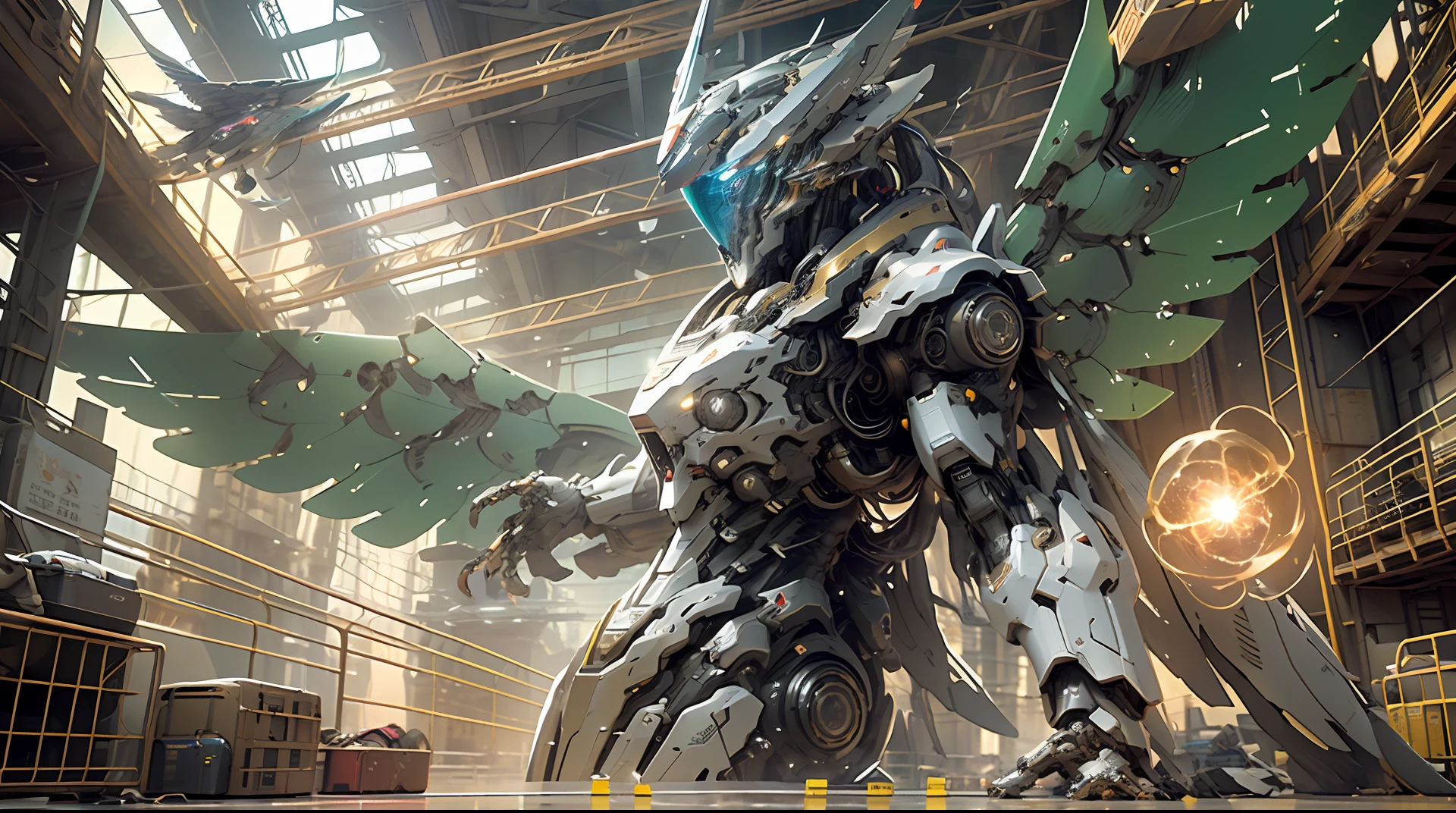 ((Best quality)), ((masterpiece)), (highly detailed:1.3), 3D, beautiful, (cyberpunk:1.2), in space, nebula, holding_weapon, (1Female mecha:1.3), facing the viewer, glowing eyes, full body, (flying, swooping down, dynamic, motion blur: 1.4), (huge mecha wings: 1.6), looking up, glowing_eyes, mecha, panorama, background is earth, nebula, space, particles, reality, HDR (High Dynamic Range), Ray Tracing, NVIDIA RTX, Super Resolution, Unreal 5, Subsurface Scattering, PBR Texturing, Post Processing, Anisotropic Filtering, Depth of Field, Maximum Clarity and Clarity, Multilayer Textures, Albedo and Specular map, Surface shading, accurate simulation of light-material interaction, perfect proportion, Octane Render, two-tone lighting, large aperture, low ISO, white balance, rule of thirds, 8K RAW, efficient sub-pixel, sub-pixel convolution,