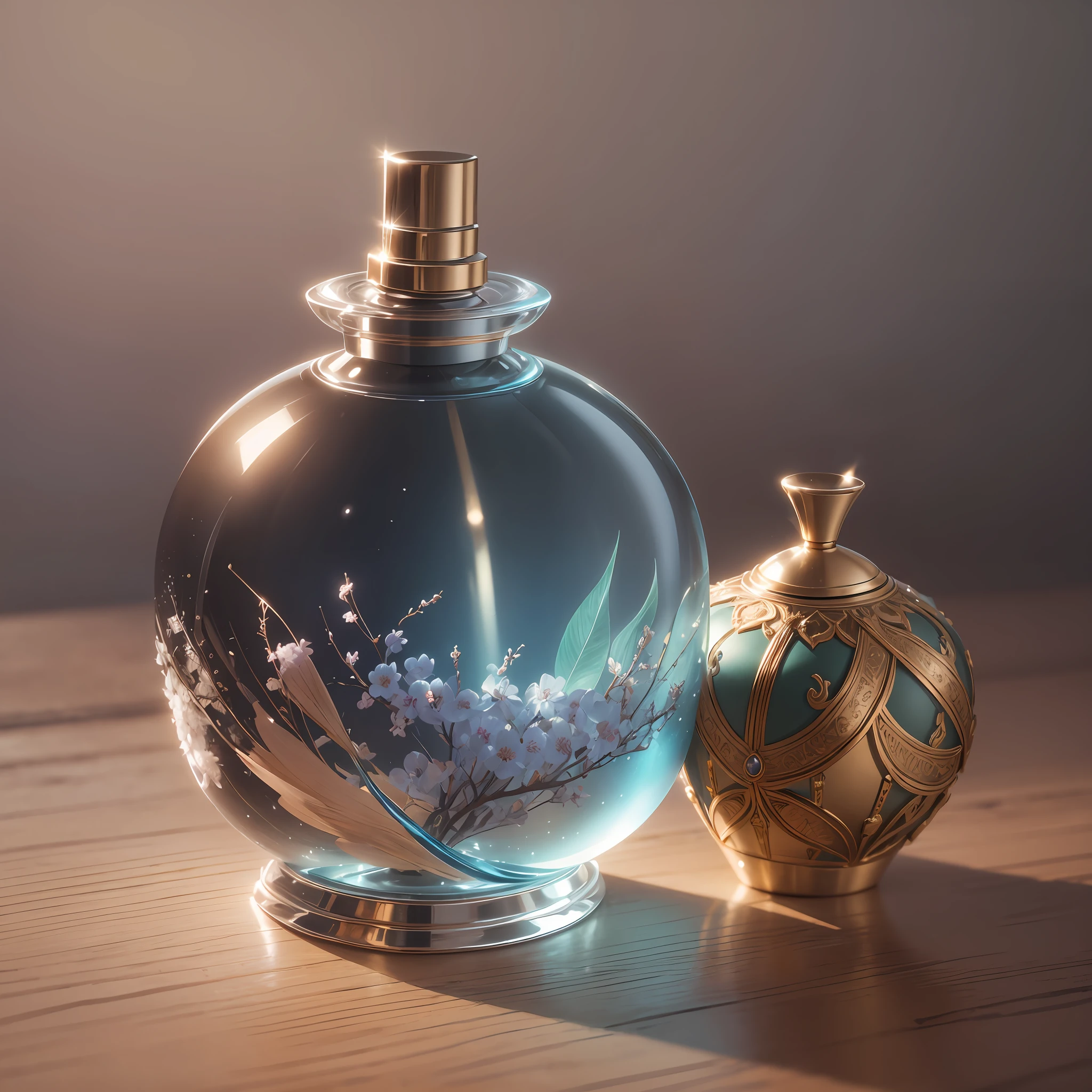 Close-up of @mystyle perfume bottle with detailed lighting and trending on Artstation, modern and intricate design, photorealistic, unreal engine. 8k --auto --s2