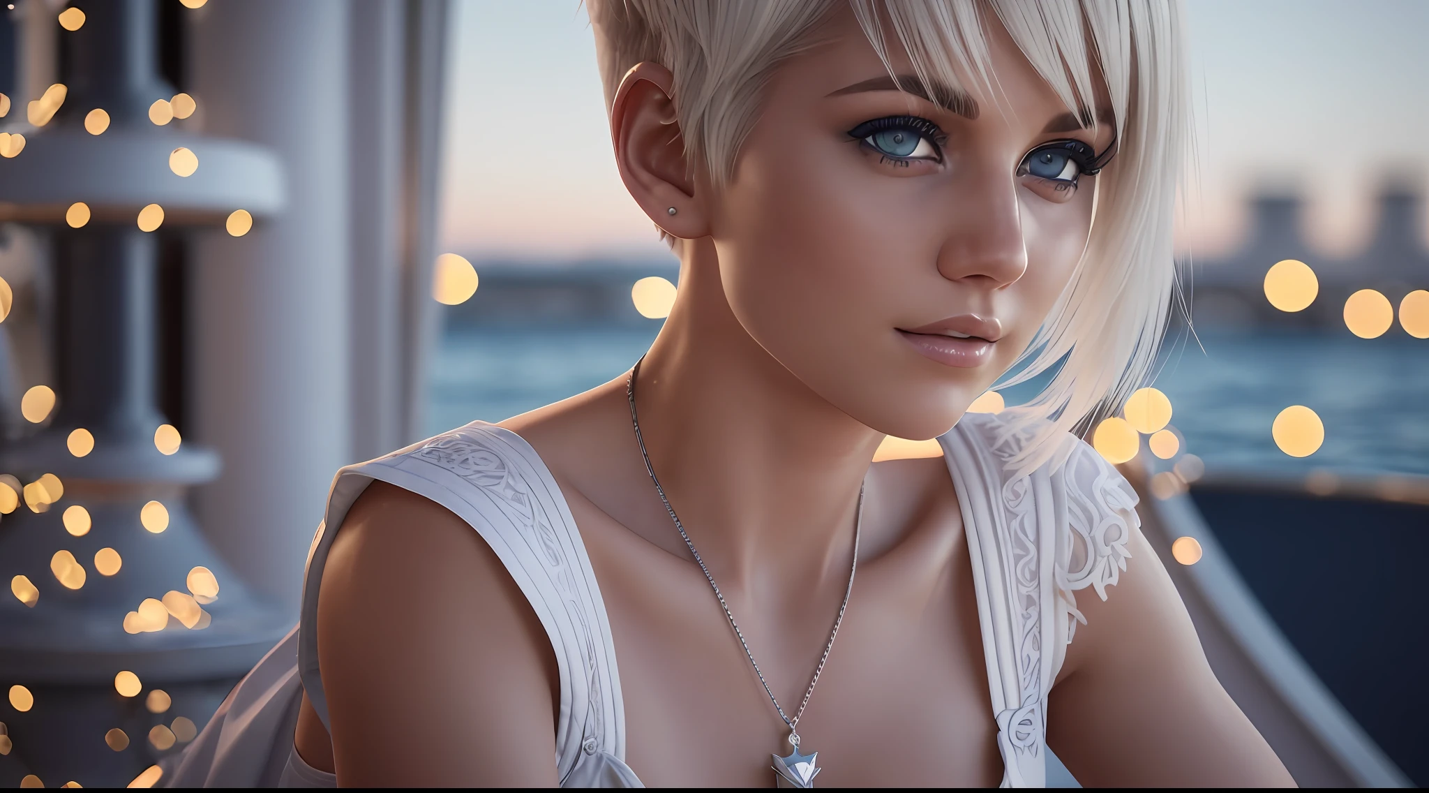(((sfw))), beautiful white swedish blonde woman a sailor on a warship, 25 years old, platinum hair, short hair, (((pixie cut))), devil smile, azure eyes, big , sexbs, (masterpiece:1.2) (photorealistic:1.2) (bokeh) (best quality) (intricate details) (8k) (high poly) (ray tracing) (cinematic lighting) (sharp focus) (detailed face) (detailed pupils)