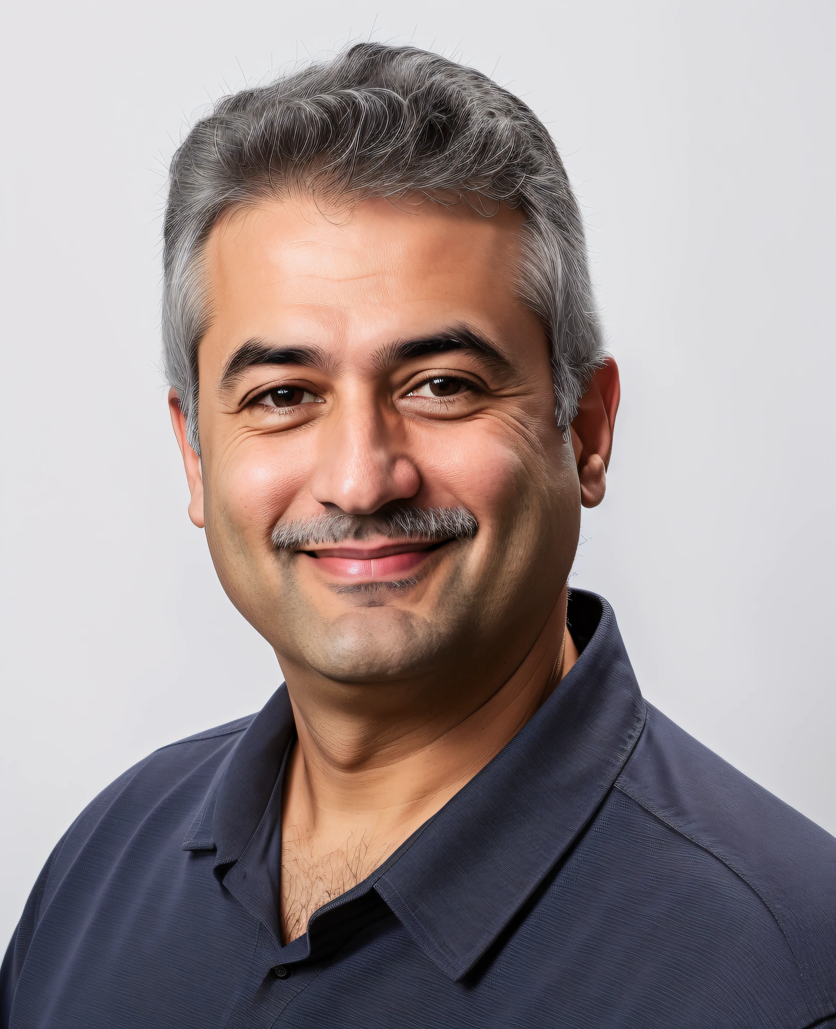 smiling man with gray hair and a blue shirt, david kassan, closeup headshot portrait, headshot portrait, headshot photograph, headshot photo, close up portrait photo, sayem reza, professional closeup photo, jonathan zawada, mahmud barzanji, emad mostaque, headshot profile picture, closeup headshot, medium head to shoulder shot, detailed portrait shot