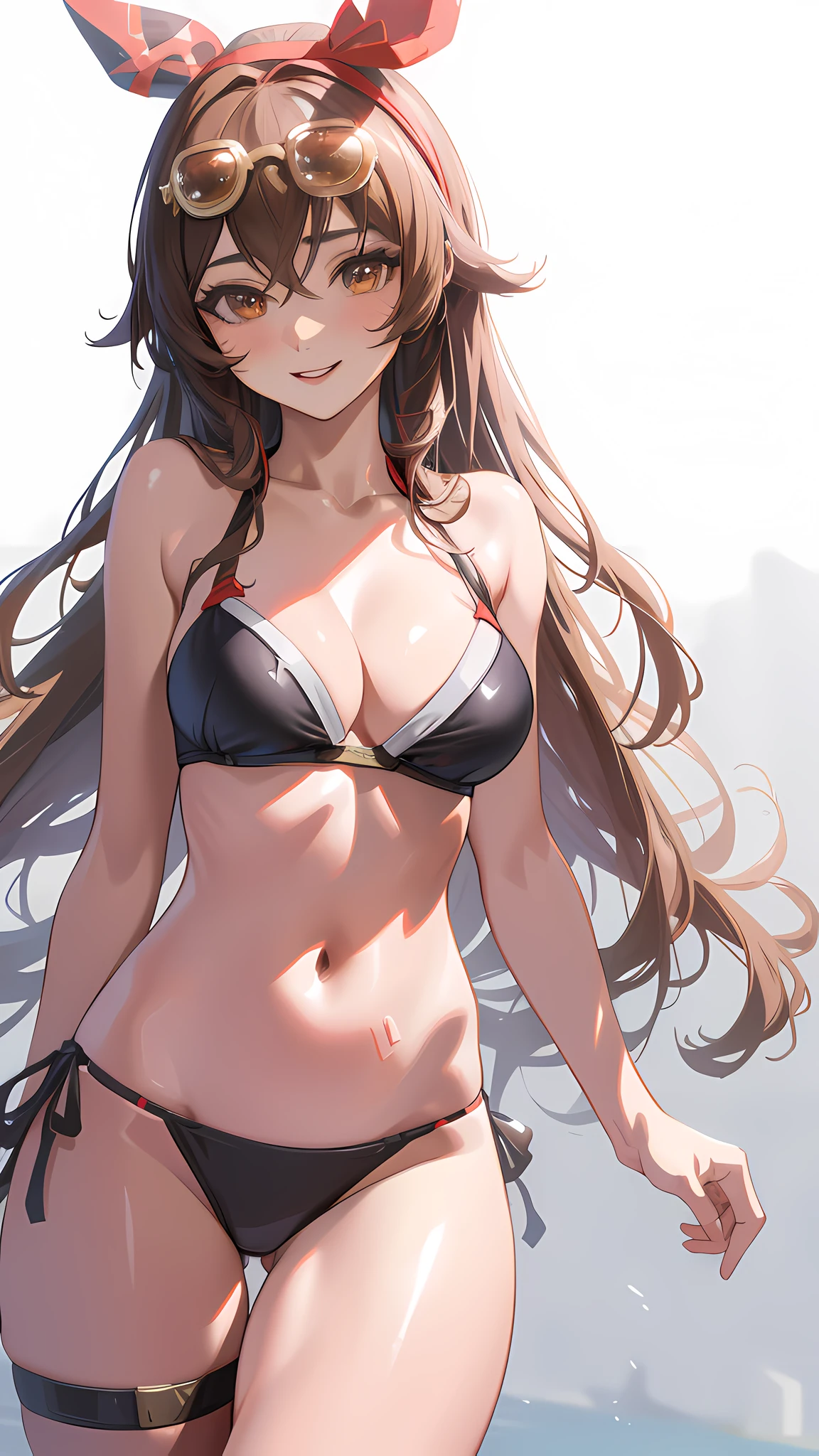 amber, genshin impact, anime girl in bikini with and glasses on top of head posing for a photo, seductive anime girl, soft anime cg art, attractive anime girl, realistic bikini, small curvy loli, beautiful anime girl, kantai collection style, seductive beautiful anime woman, detailed digital anime art, beautiful anime woman, beautiful anime girl, | Fine detail anime, (Anime Girl), best quality, masterpiece, ultra-detailed, beautiful, highres, original, absurd, ultra realistic CG 8K, perfect artwork, (((perfect female figure)), mature female, MILF, narrow waist, chinese deity looking at viewer, seductive posture, sexy pose, seductive, clean, beautiful face, pure face, skin, hyper realistic, ultra detailed, detailed eyes, lush body, dramatic lighting,  dynamic pose, (realistic) realistic, (masterpiece:1.3), (absurdists:1.3), (best quality:1.3), HD, FULL HD, bright lights, best quality, best quality, beautiful lighting, outdoor, (8k extremely detailed CG unit wallpaper), high details, sharp focus, dramatic and photorealistic midjourney painting art, photorealistic, red bikini, smile, beautiful smile, seductive smile, incredibly detailed face,  hyper detailed face,hyper realistic face, face with lots of detail