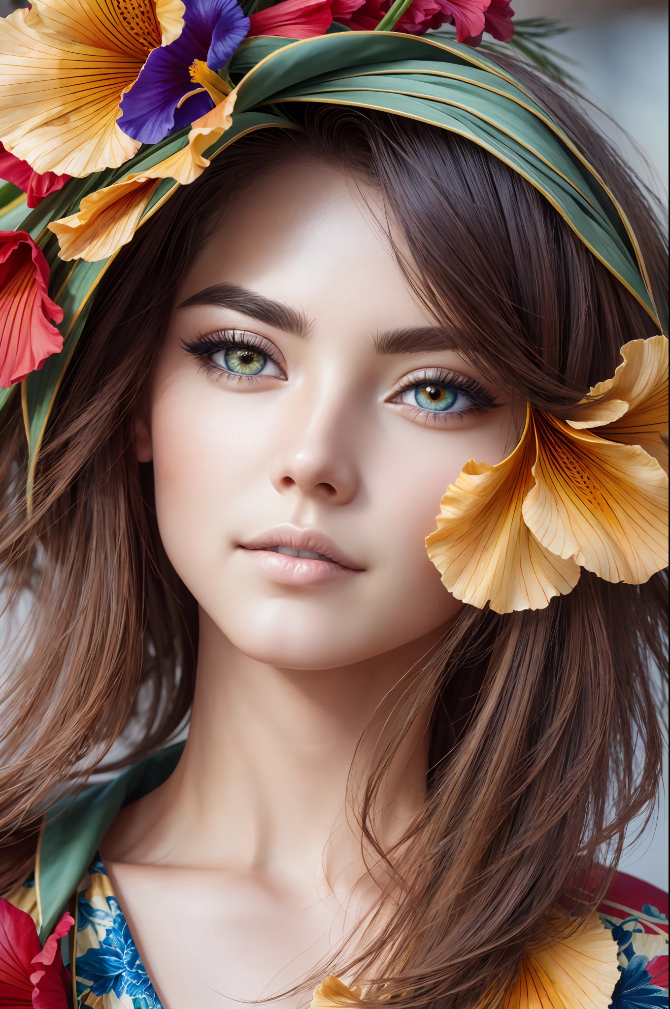 woman in a lush garden, [red_matte_makeup:2], [green_shirt:5], [blue_eyes:4], matte_makeup
RAW,, Nikon Z 14mm ultra-wide-angle lens, award-winning glamour photography, 
((best quality)), ((masterpiece)), ((realistic)), subsurface scattering, radiant light rays, high resolution, detailed facial features, high detail, sharp focus, smooth, aesthetic, extremely detailed, 
(extremely detailed eyes, extremely detailed iris), extremely detailed hair, extremely detailed skin, extremely detailed clothing, octane rendering, photorealistic, post-processing, maximum details, realistic shadows, roughness, 
natural skin texture, real life, ultra-realistic, photorealism, photography, 8k UHD, photography, hdr, intricate, elegant, highly detailed, sharp focus, stunning, beautiful, beautiful, (photorealistic), (realistic), 
teacher, solo, sexy best quality, highly detailed, masterpiece, ultra-detailed, illustration,
[(color colors of psychedelic explosion painting:1.21)::0.2], colorful and detailed eyes, intricate face, black background, simple background, dear, high contrast, (secret: 0.9),
